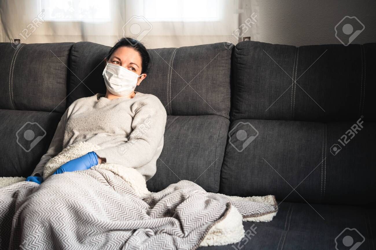 Una dona malalta de grip.