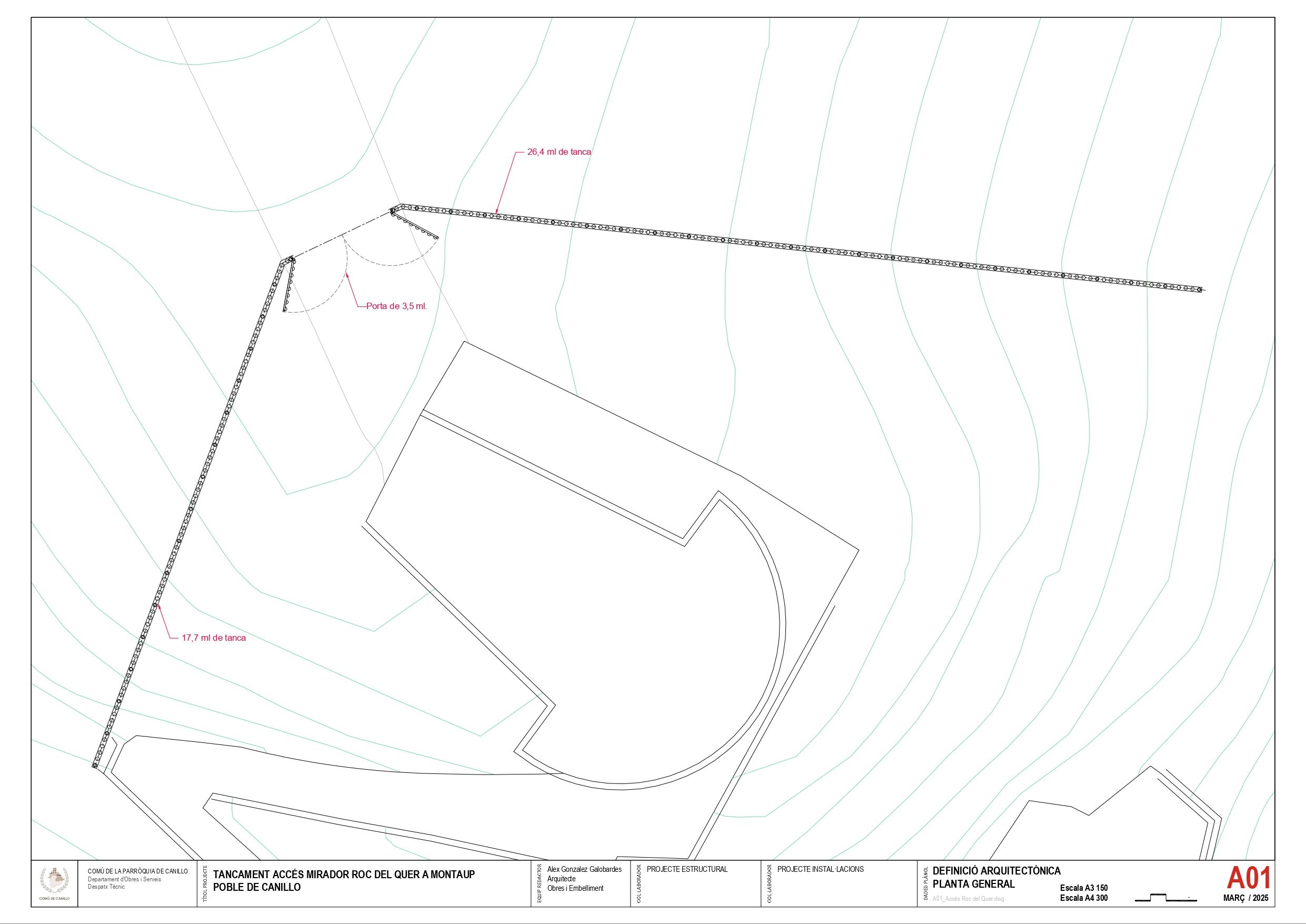 Plànol de la tanca. // Comú de Canillo Plànol de la tanca. // Comú de Canillo