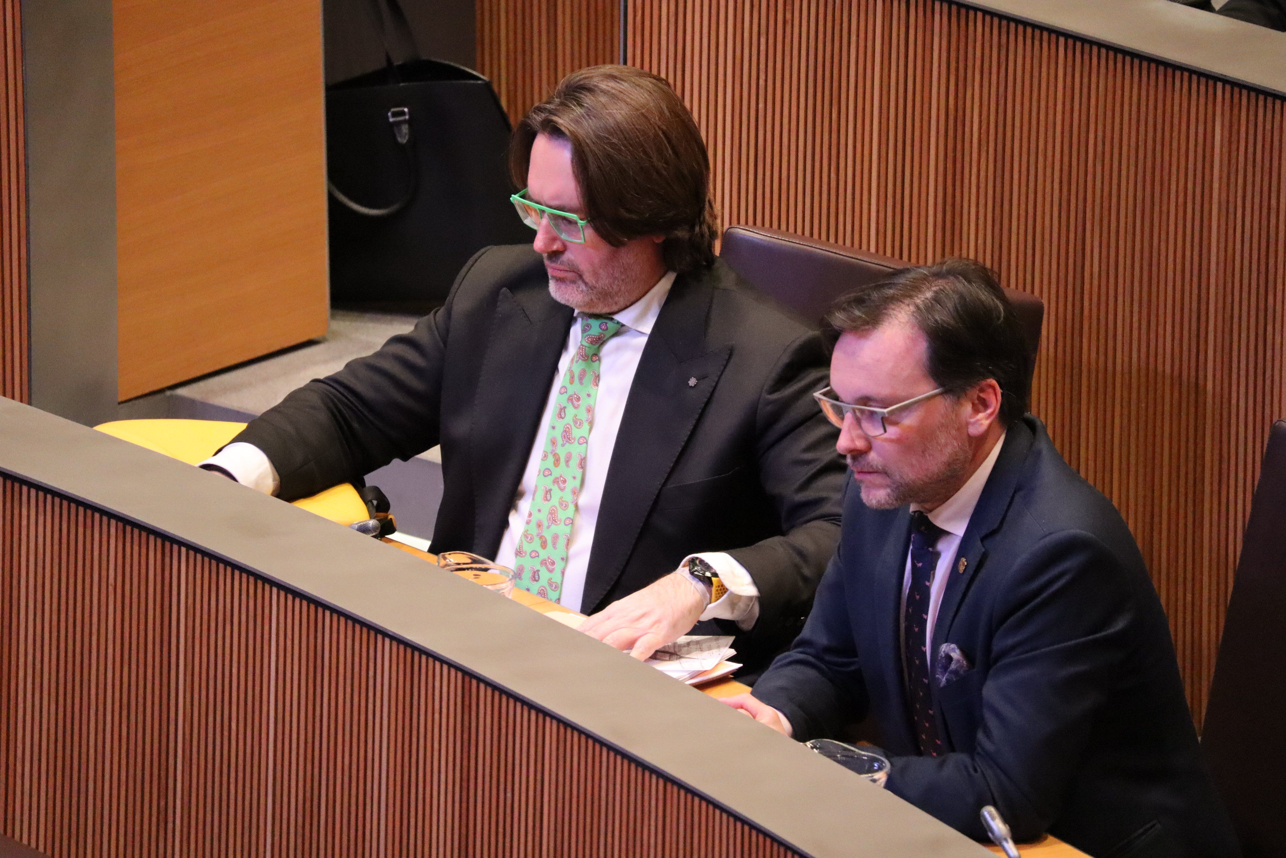 Els consellers generals de CC, Carles Naudi i Manel Linares.