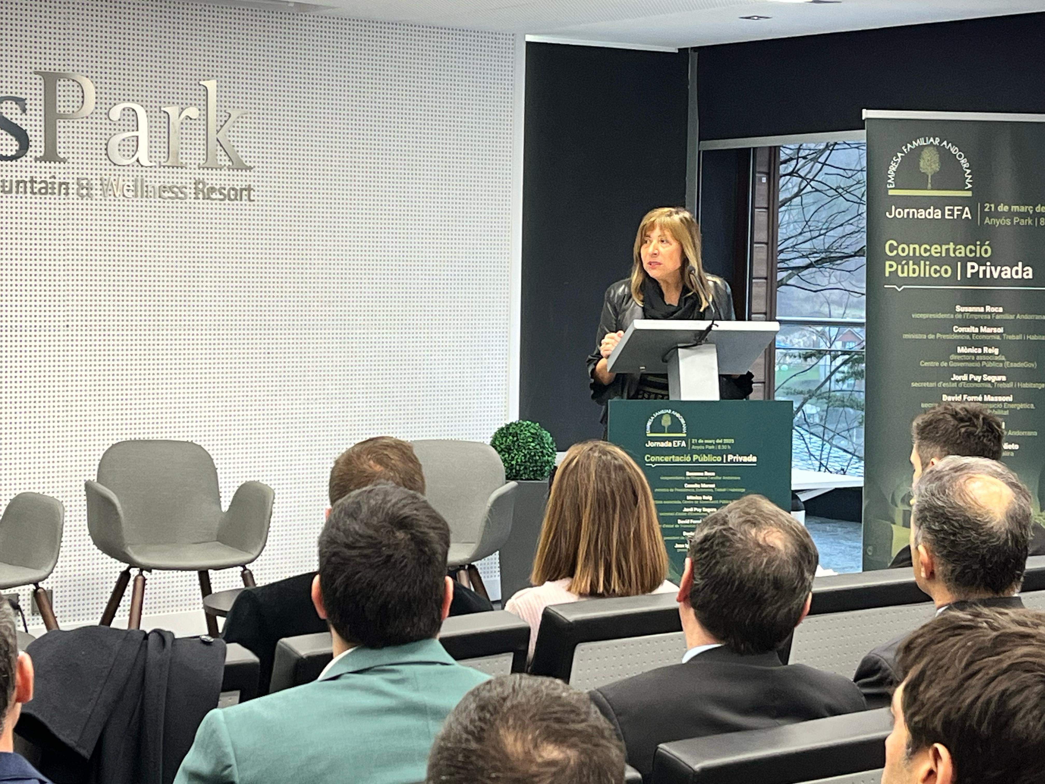 La ministra Conxita Marsol durant la seva intervenció en la Jornada de l'EFA.
