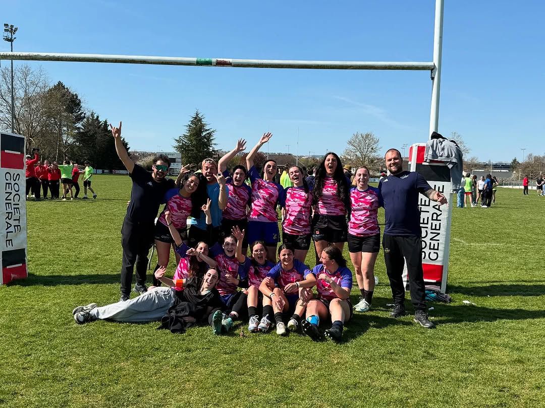 L'XV de l'AS Rugby LCF, després de superar al Lycée Alfred Kastler, de Talence (Gironde) en la final.