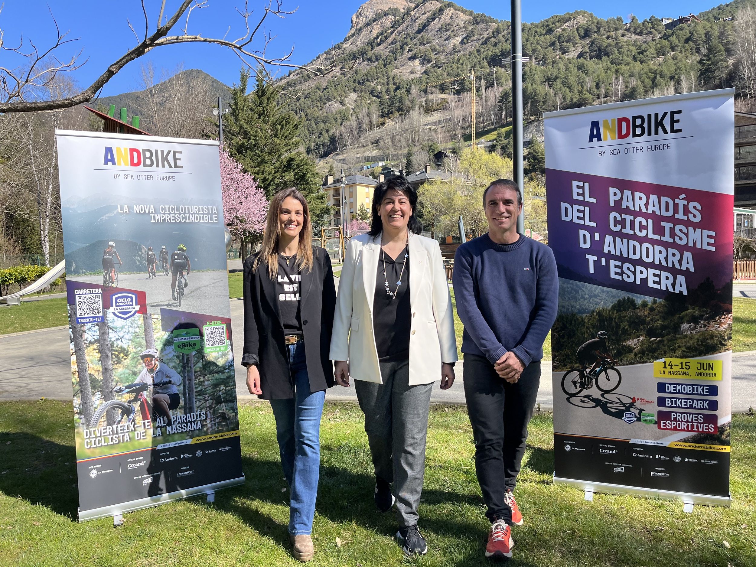 Sansa, Solé i Balcells, en finalitzar la roda de premsa de presentació de l'ANDBike.