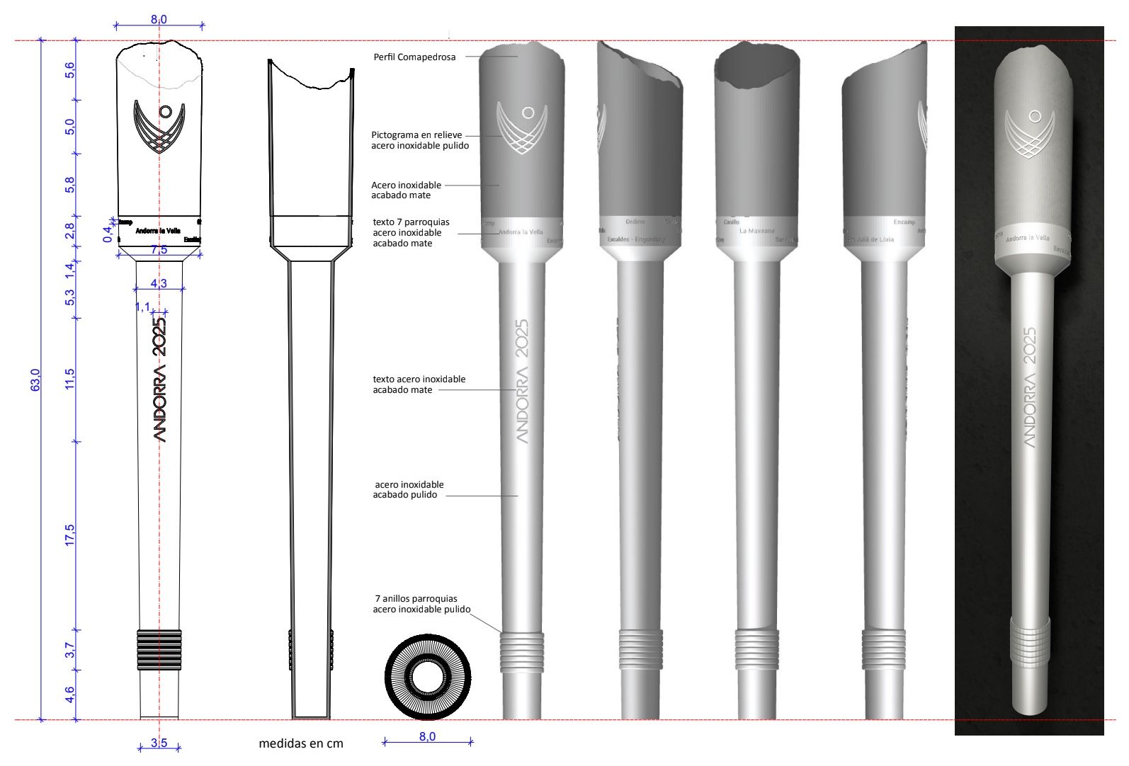 Així ha estat el disseny de la torxa, elaborat per l'agència Aymara Comunicació. 