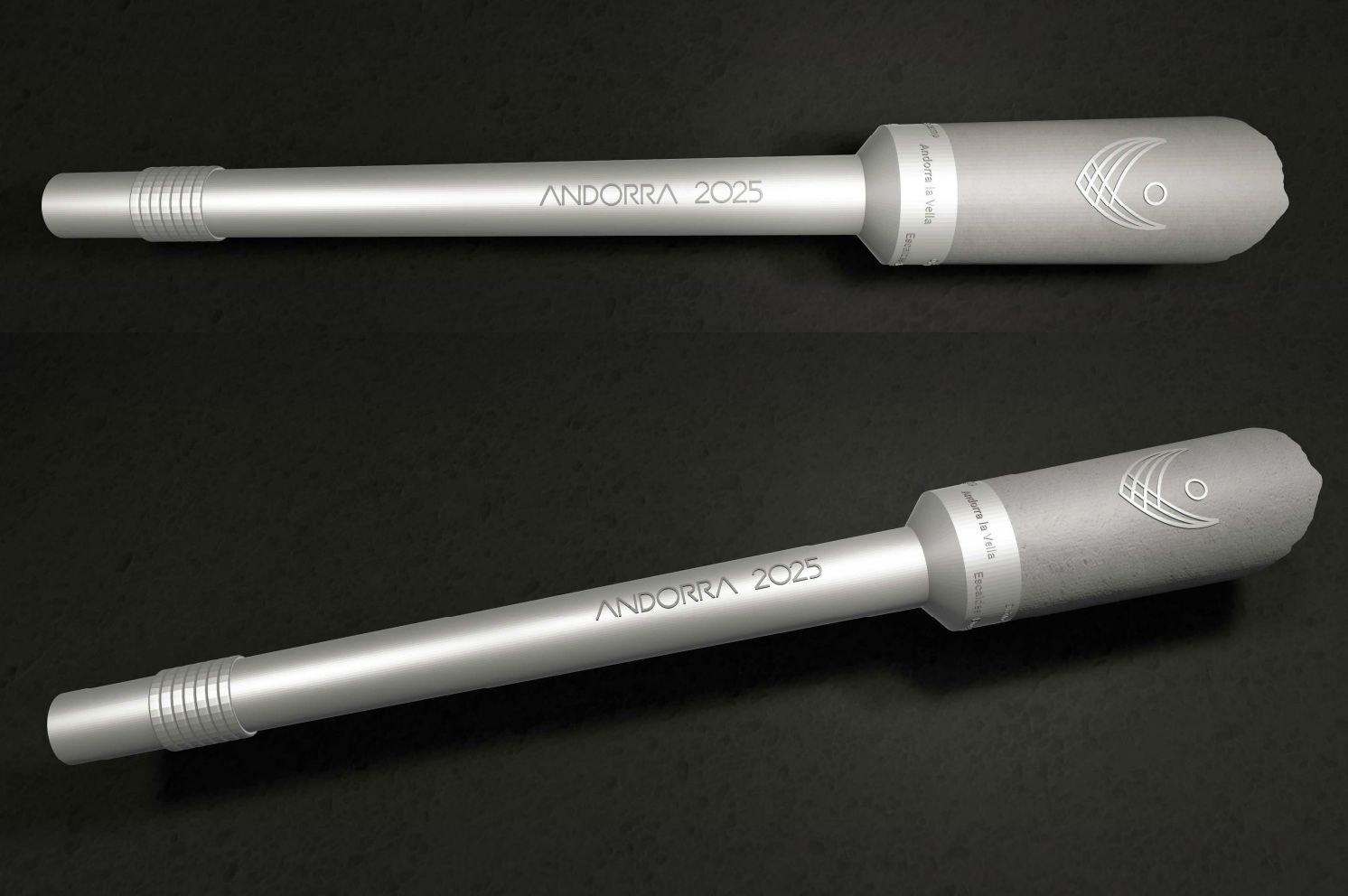 Disseny 3D de la torxa d'Andorra 2025.  