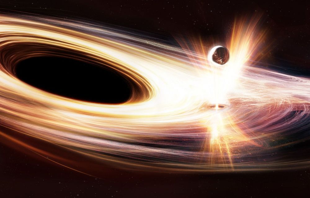 Impressió artística del que podria ser la interacció d'un objecte compacte amb el disc d'acreció al voltant d'Ansky provocant els esclats de raigs-X - Crèdit: ESA