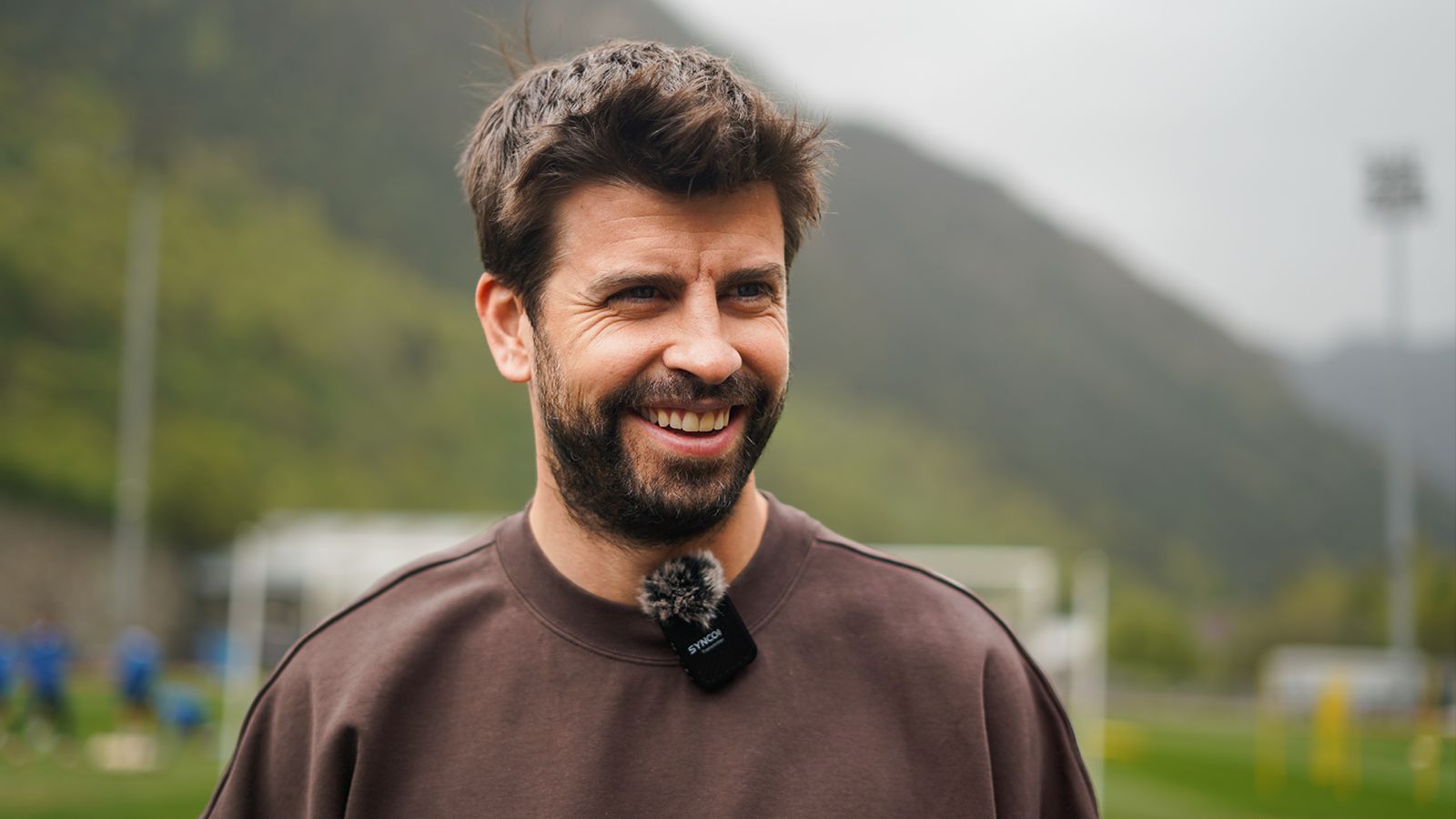 Piqué durant un entrenament a l’Estadi Comunal.