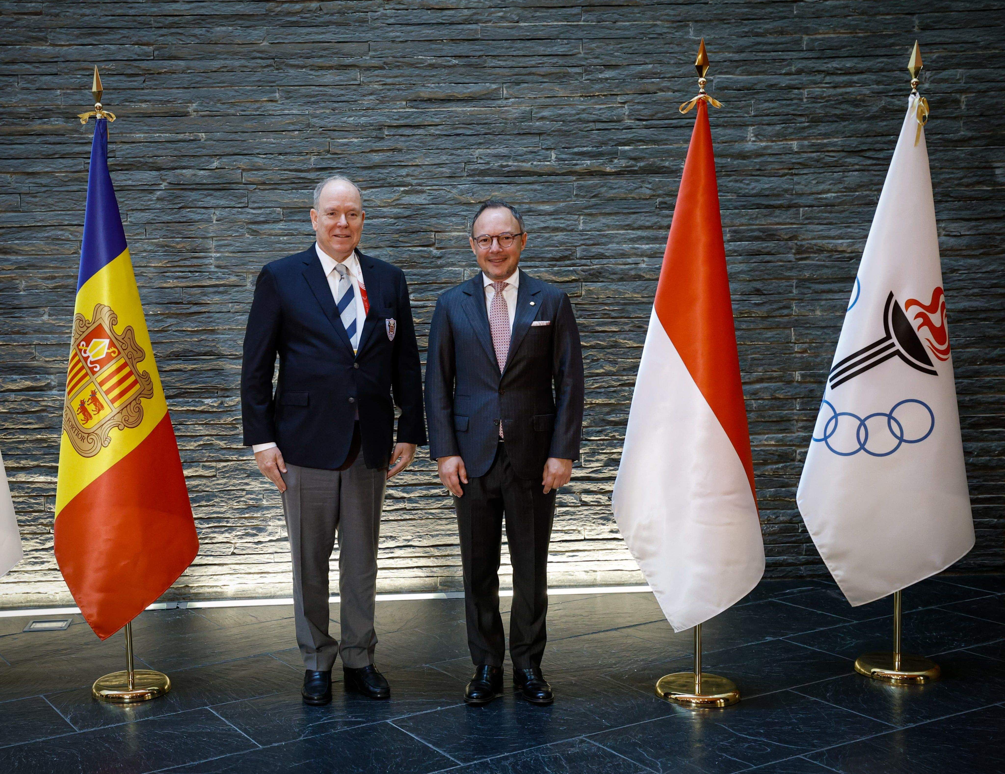 El cap de Govern, Xavier Espot, amb el Príncep Albert II de Mònaco.