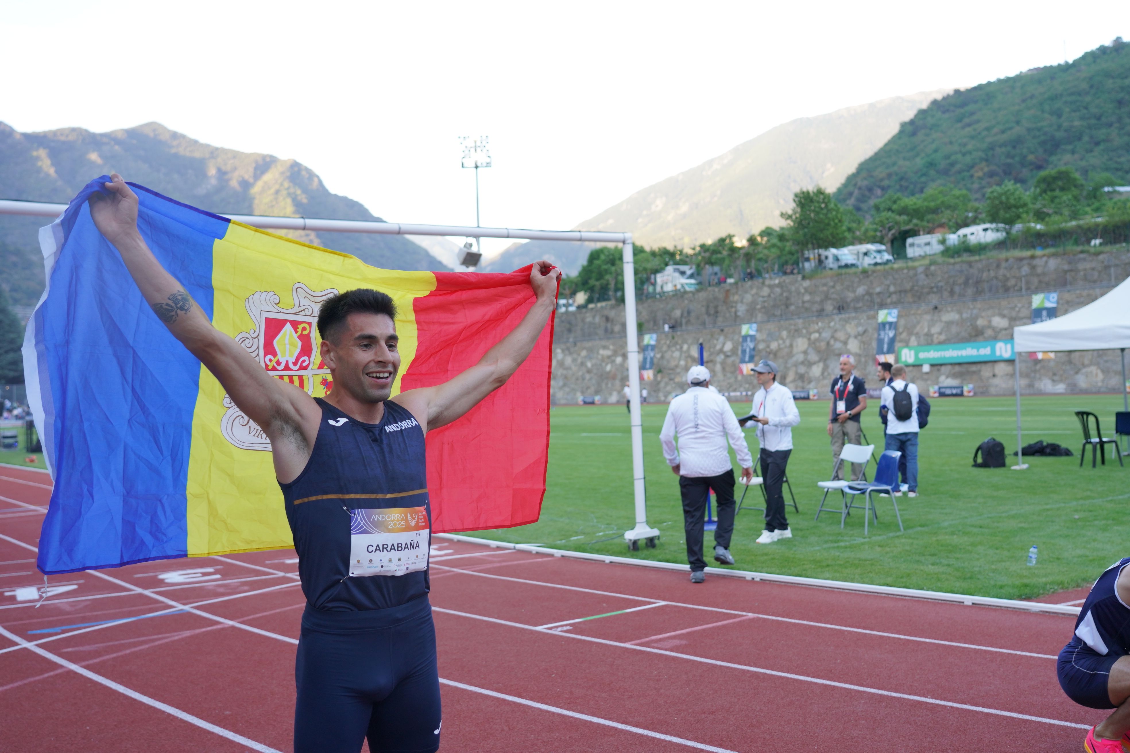Nahuel Carabaña, en acabar la cursa dels 3.000 obstacles al Comunal.