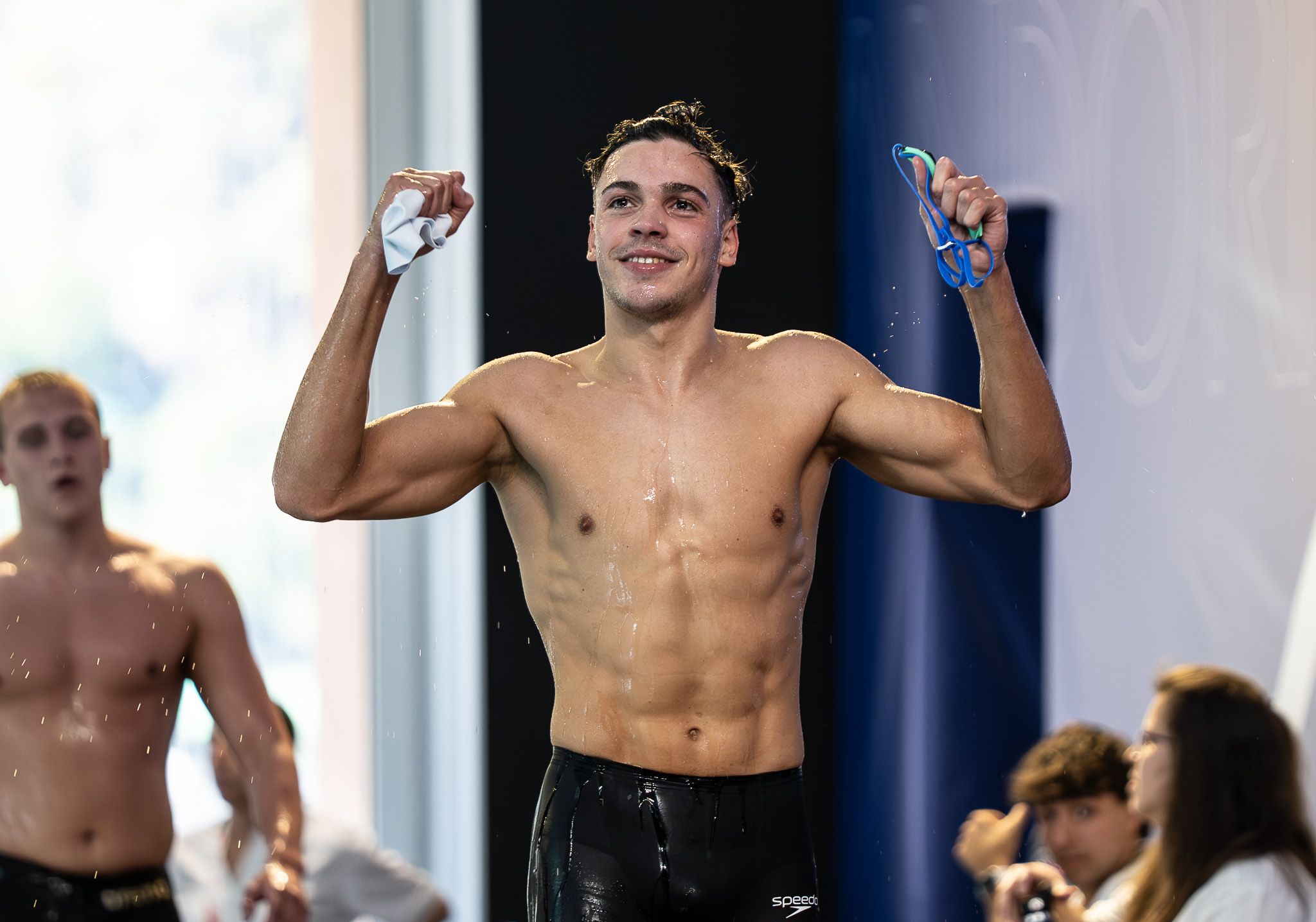 Kevin Teixeira, després de guanyar l'or en la prova dels 1.500 metres.