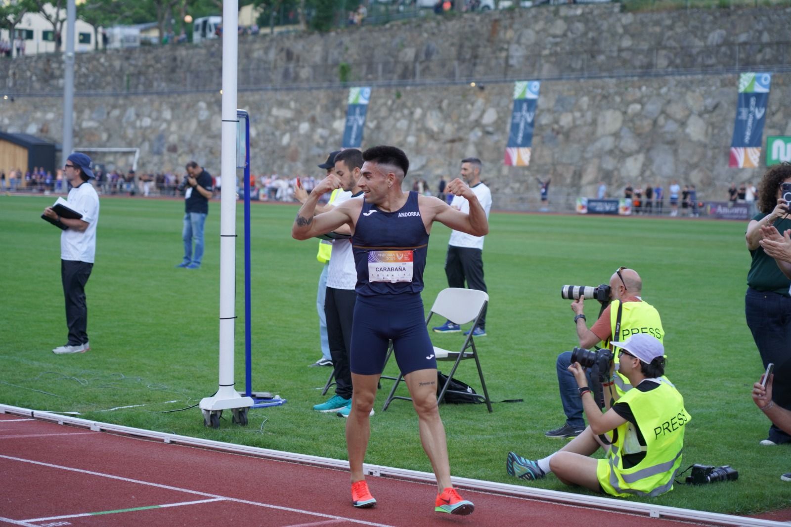 Nahuel Carabaña, després d'aconseguir el seu segon or als Jocs dels Petits Estats.
