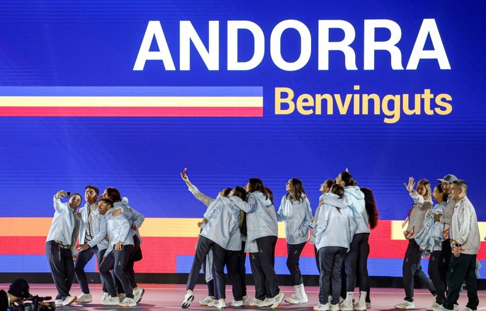 Una imatge de la cerimònia inaugural dels Jocs dels Petits Estats. Una imatge de la cerimònia inaugural dels Jocs dels Petits Estats.