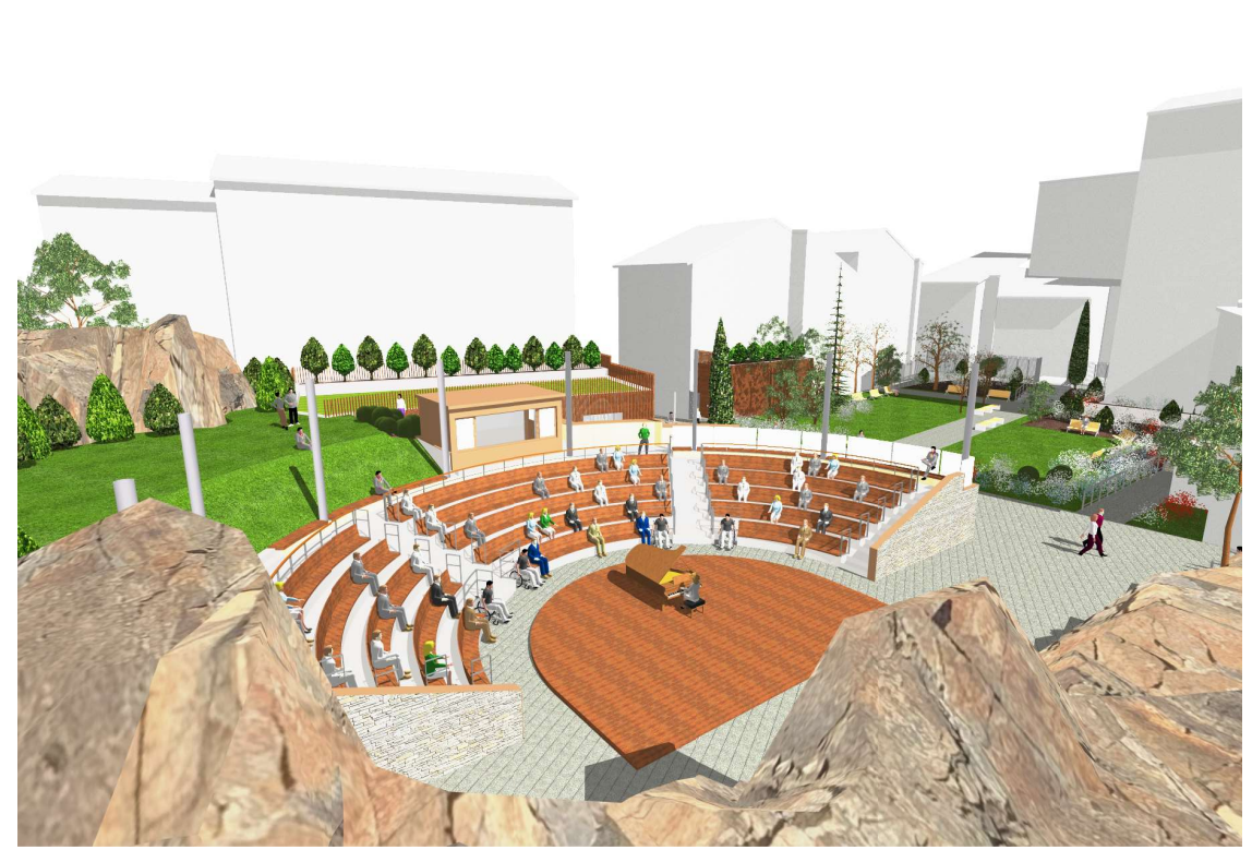 Amfiteatre que s'ha de contruir a l'entorn de Casa de la Vall.