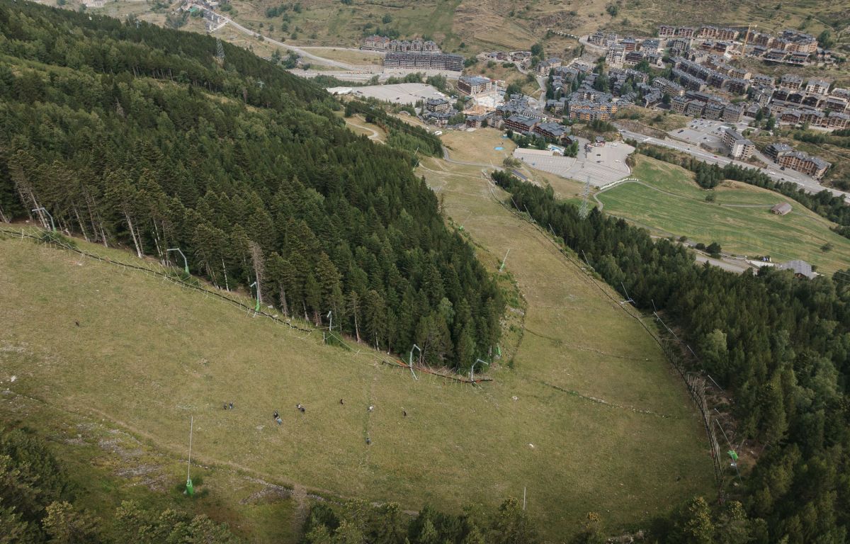 Una imatge de la pista Àliga feta amb el dron, aquest matí.