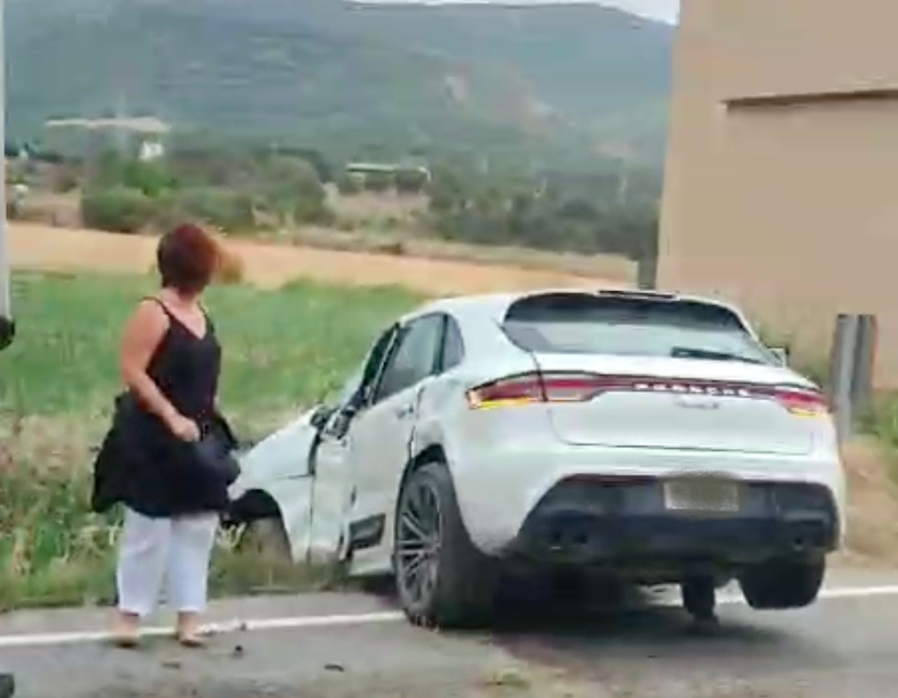 El vehicle andorrà que s'ha vist implicat en l'accident d'Oliana.