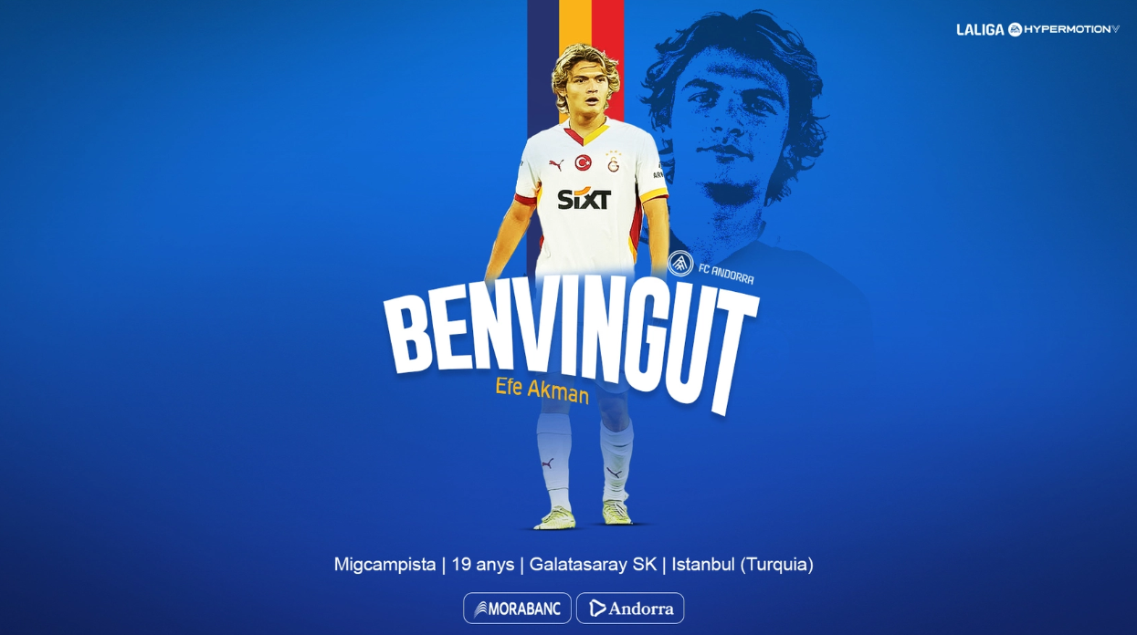 L'anunci de l'FC Andorra per la incorporació del turc Efe Akman.