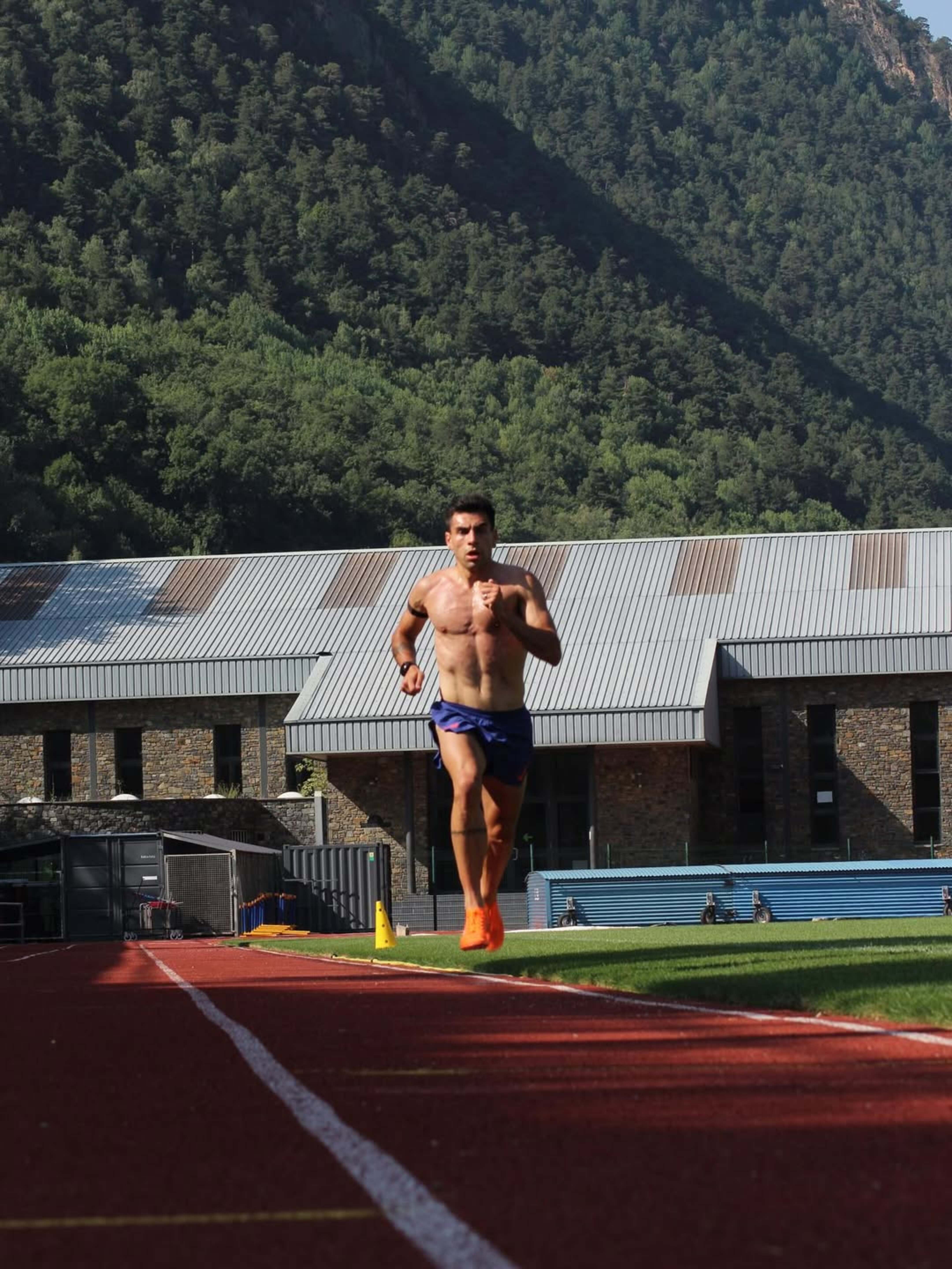 Nahuel Carabaña en una sessió d'entrenament.