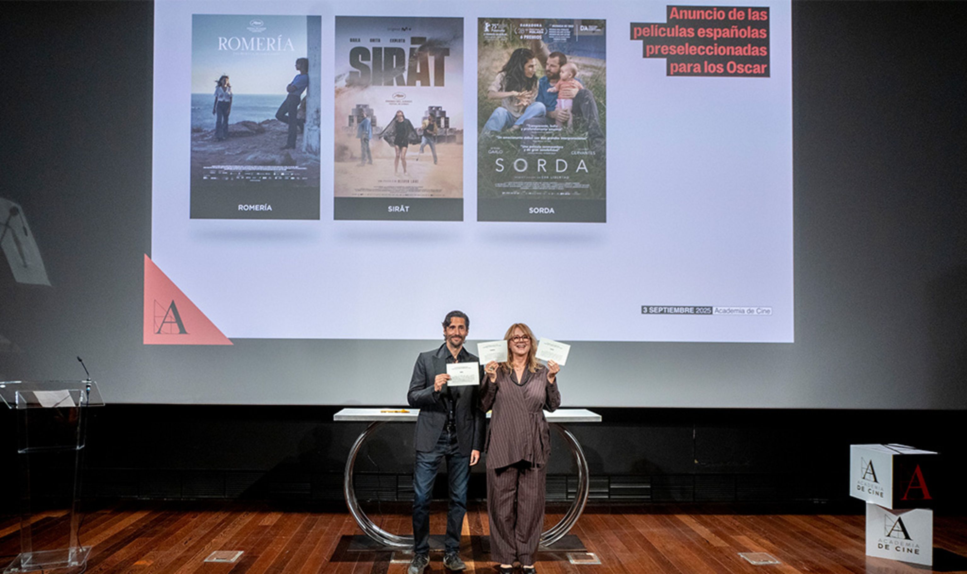 Juan Diego Botto i Emma Suárez van anunciar les pel·lícules espanyoles preseleccionades per als Oscar.