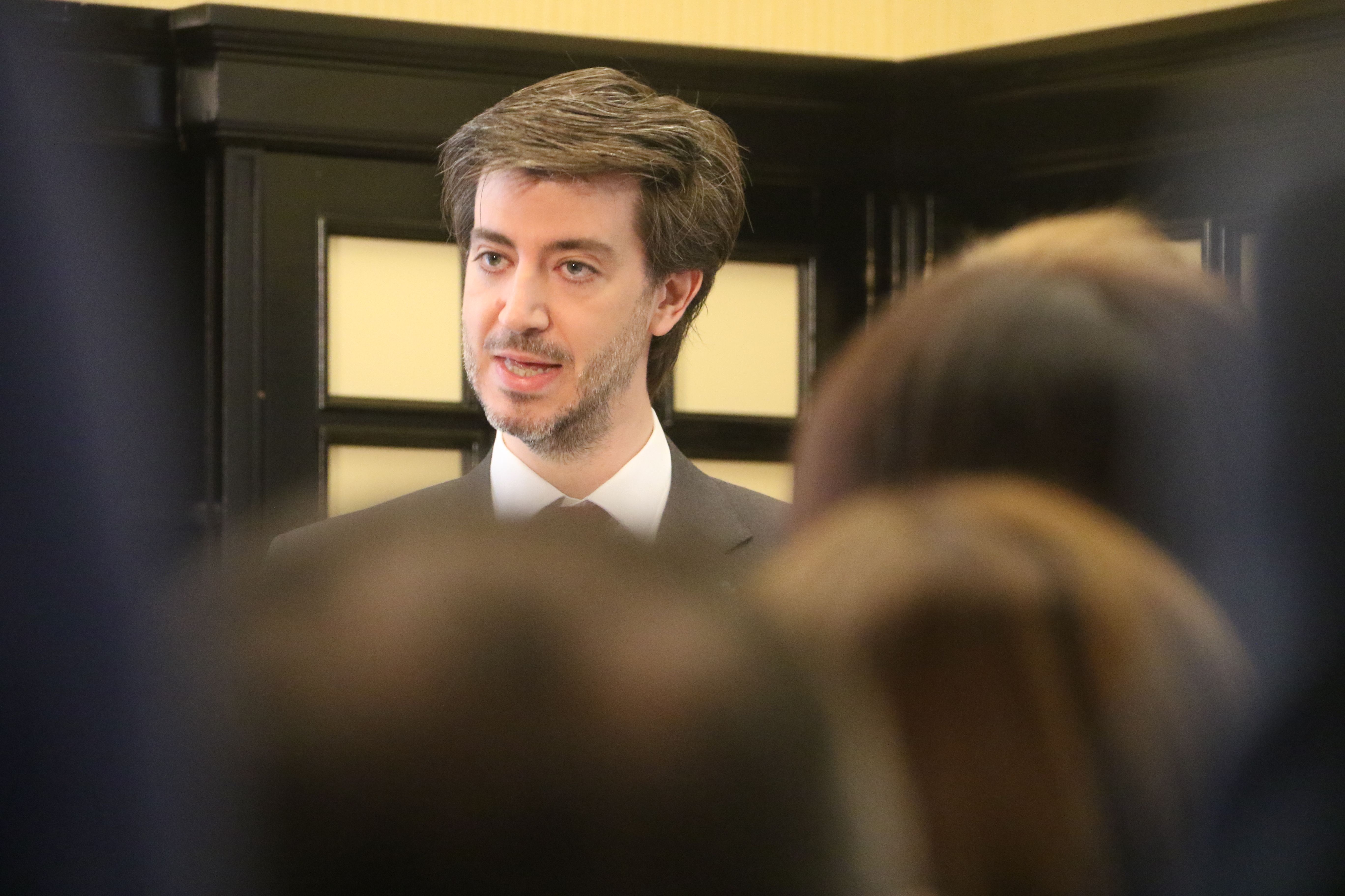 El síndic general, Carles Ensenyat, durant el seu discurs del dia de Meritxell.