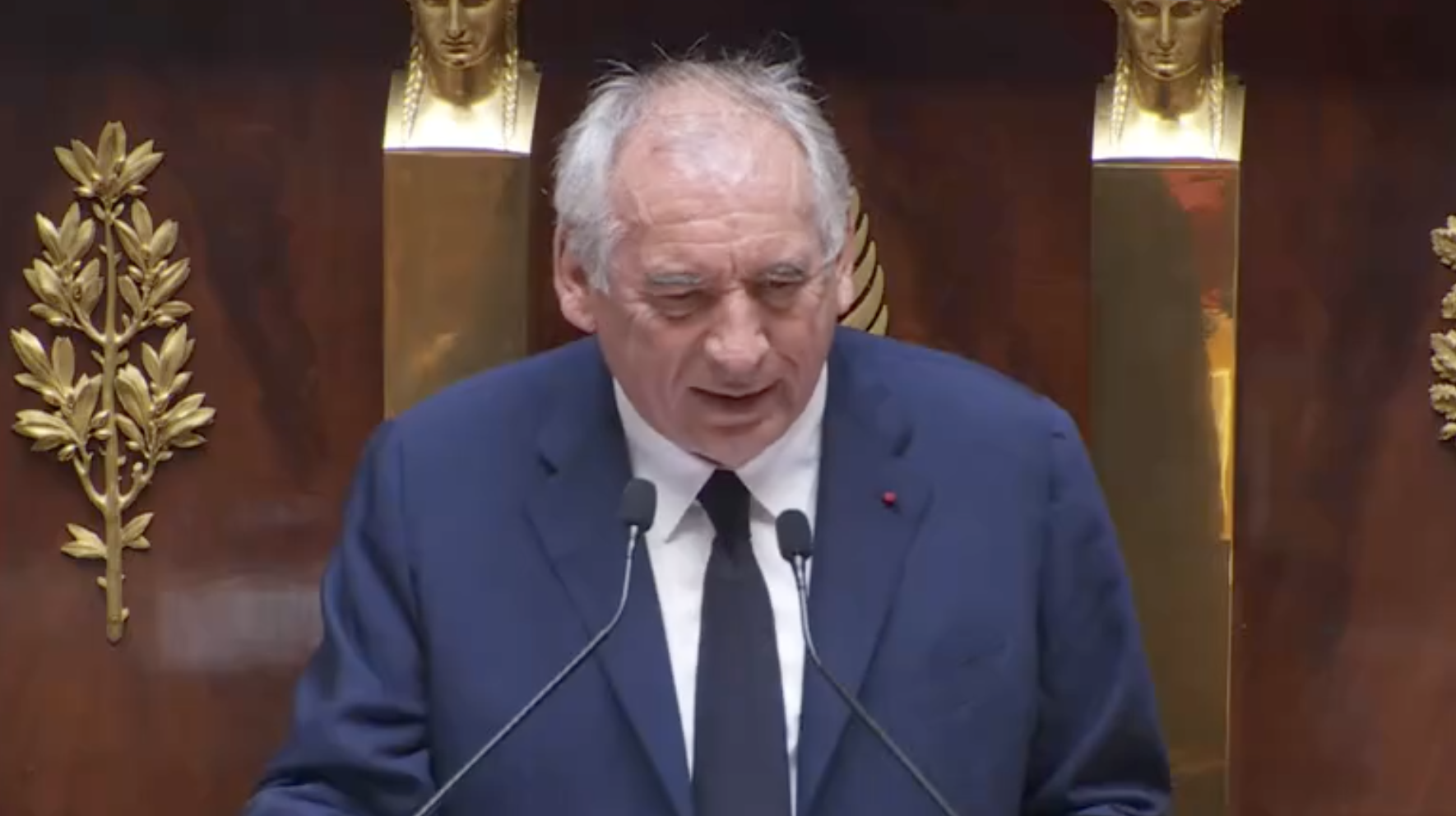 François Bayrou durant el seu discurs davant l'Assemblea Nacional francesa.