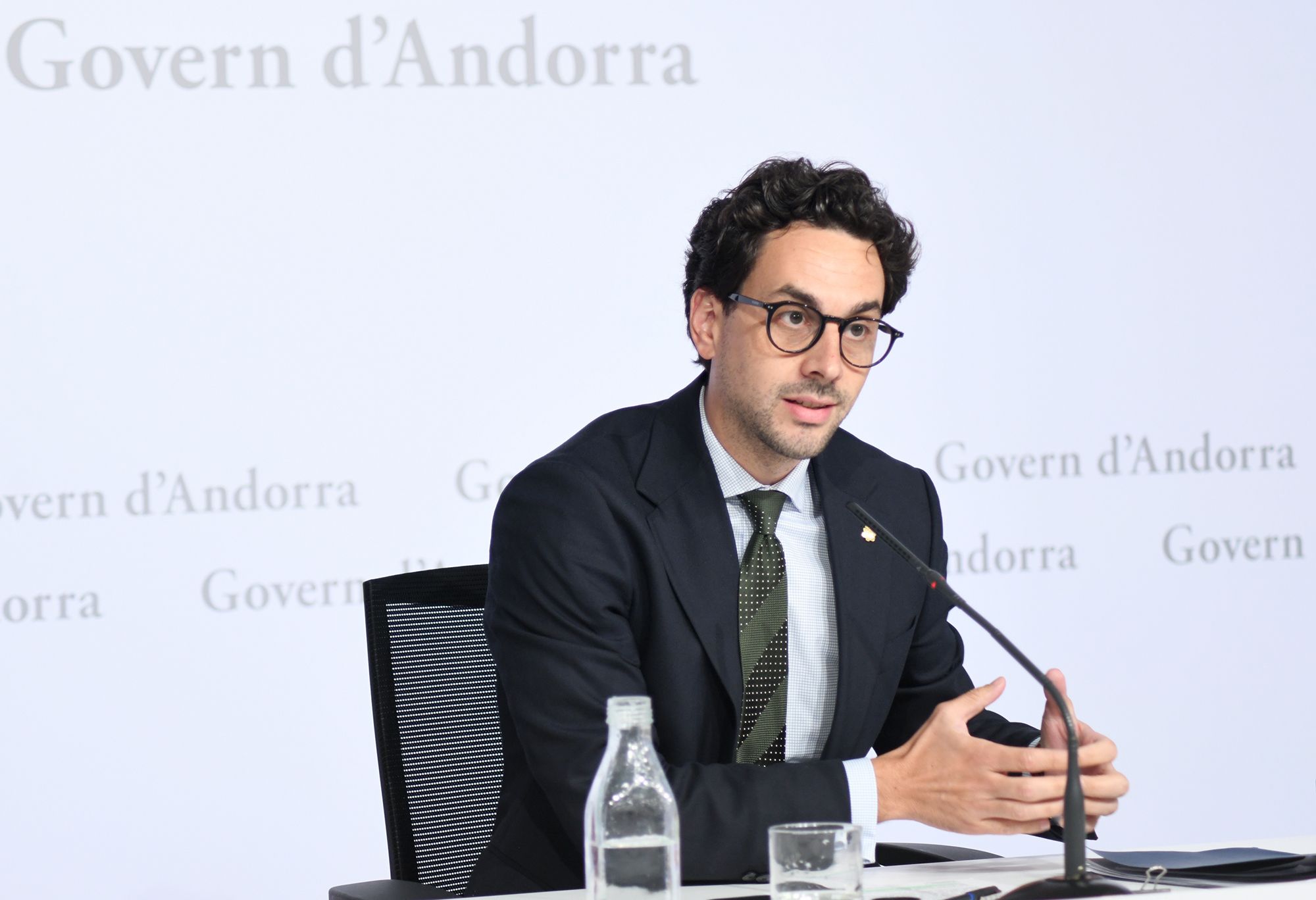 Guillem Casal, durant la roda de premsa. Guillem Casal, durant la roda de premsa.