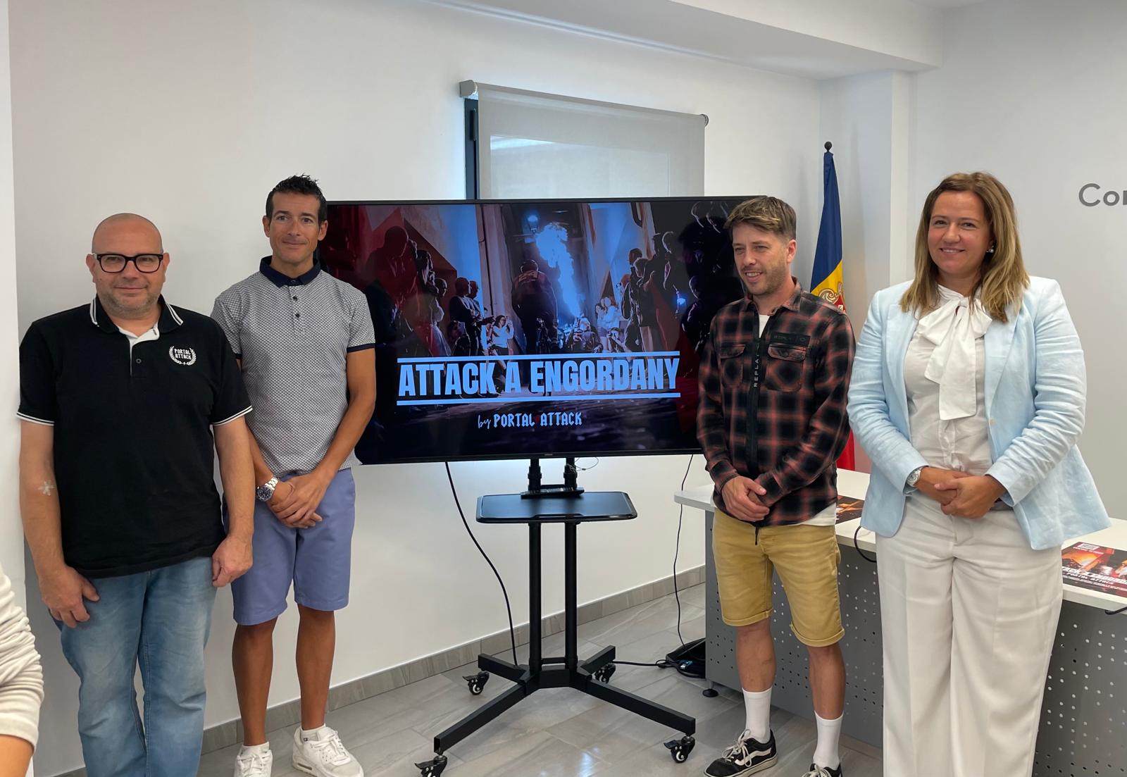 Pintado, Rego i López durant la presentació d’Attack a Engordany.