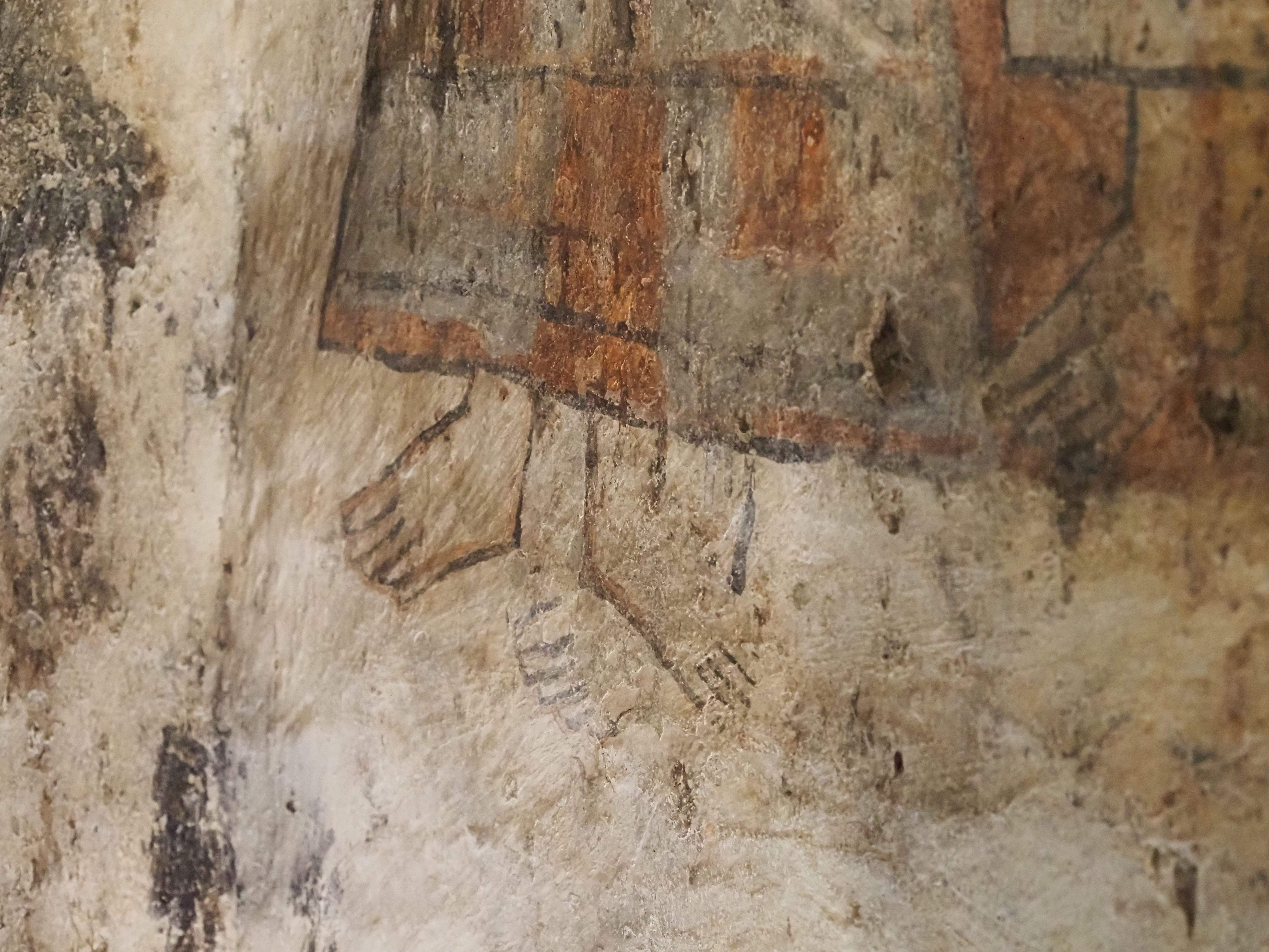 Un detall de les pintures de Sant Serni de Nagol.