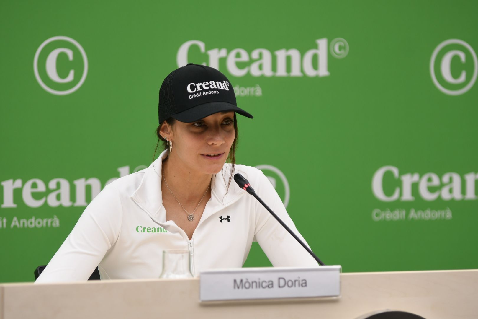 Mònica Doria durant la roda de premsa d'aquest dijous.