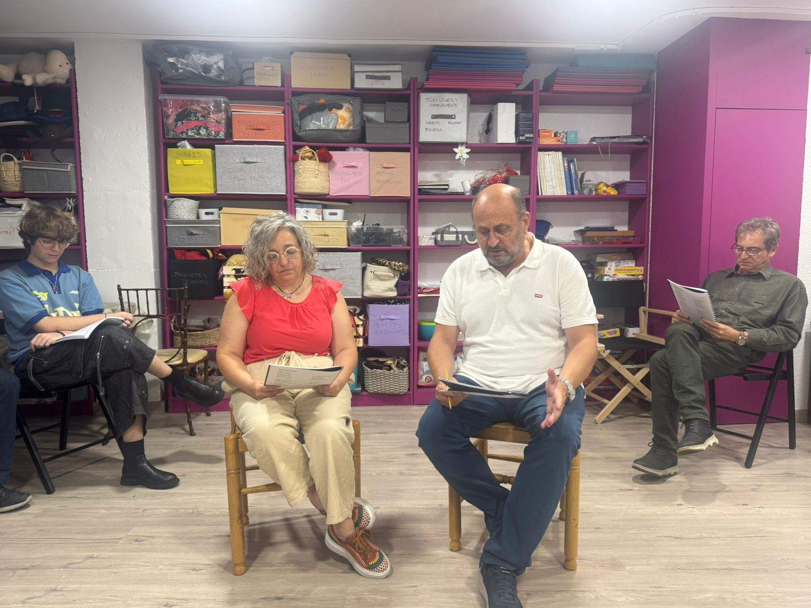 Assaig de la lectura dramatitzada de l’Ermità Meritxell.