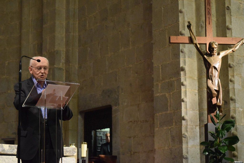 Mossèn Benigne Marquès durant el seu parlament.