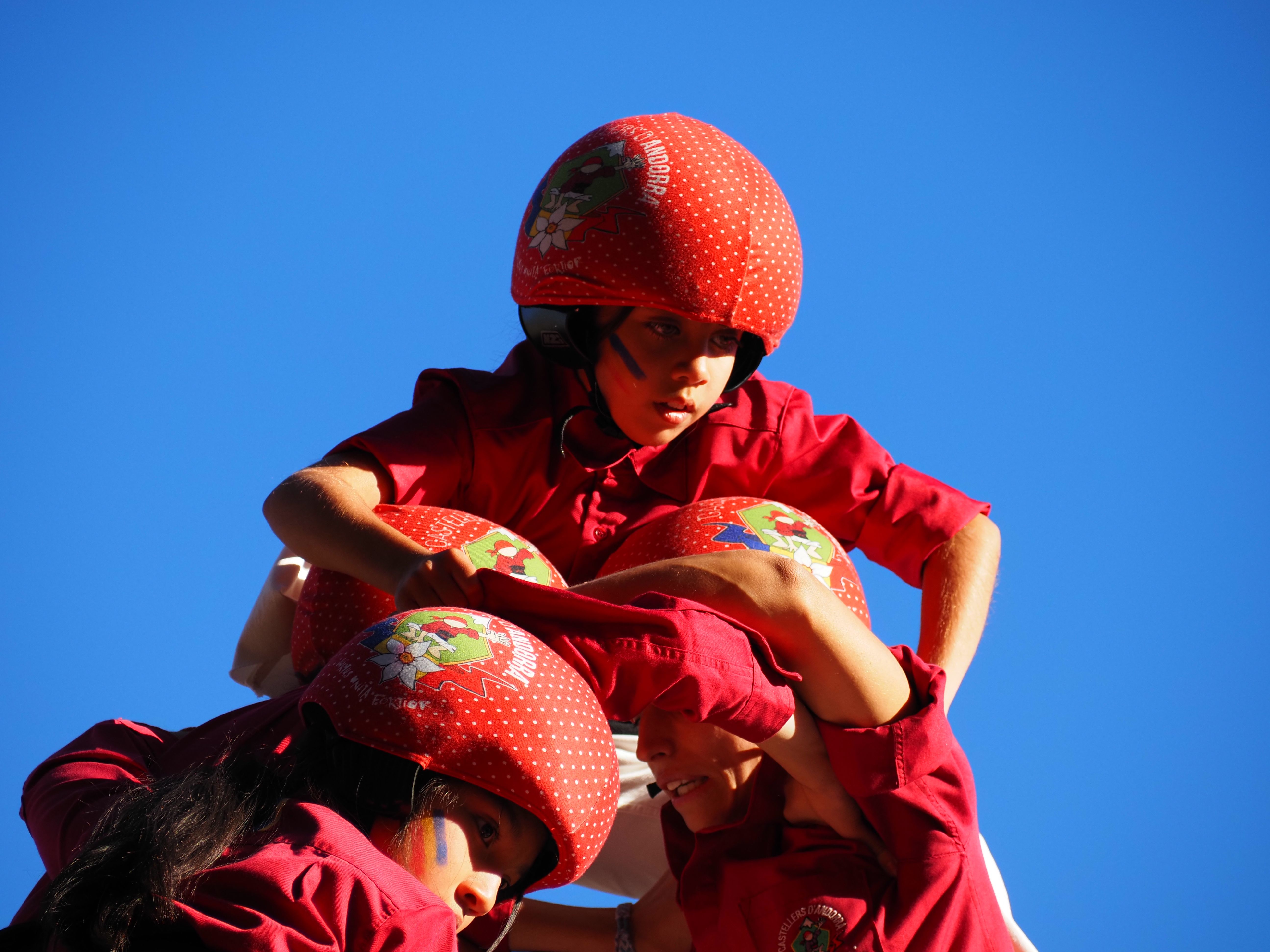 Un detall d'un dels castells de la colla andorrana. Un detall d'un dels castells de la colla andorrana.