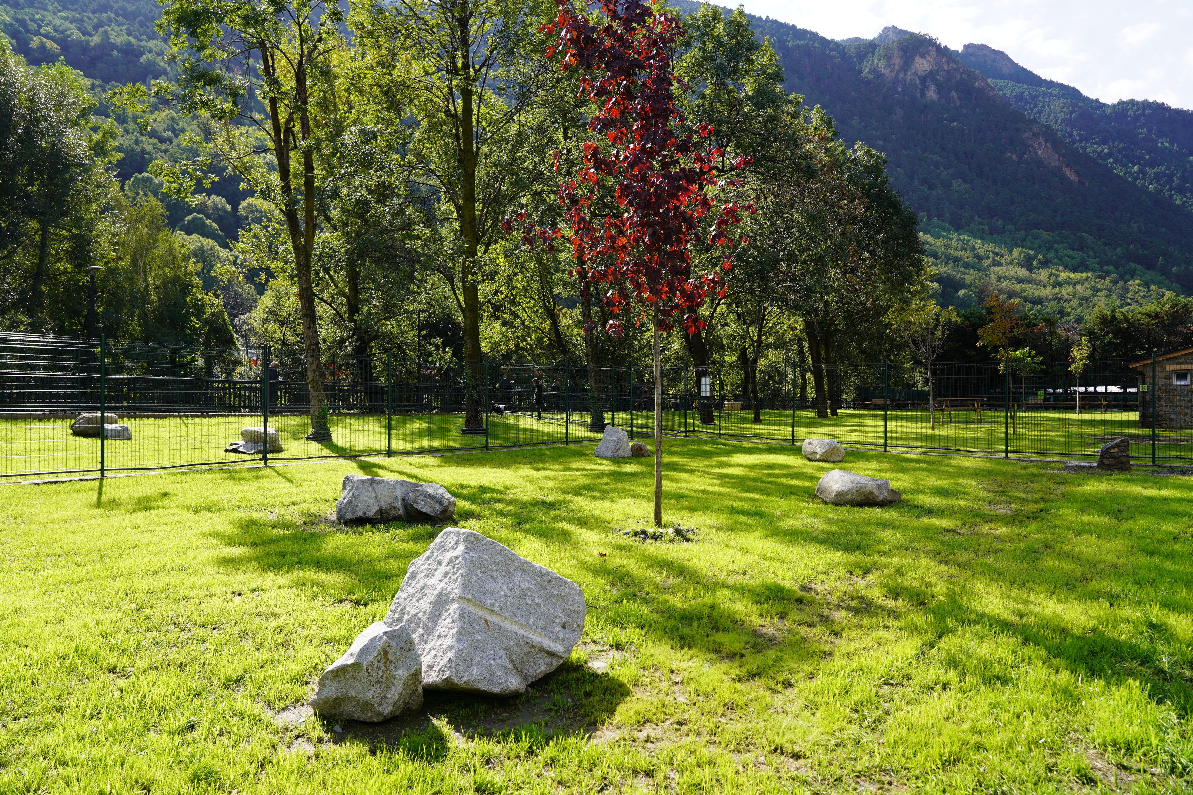 Vista del nou parc caní de Canrodes. Vista del nou parc caní de Canrodes.
