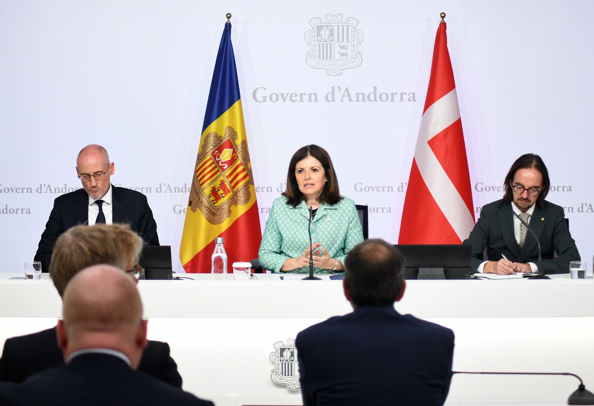 Un instant de la trobada per presentar les prioritats de Dinamarca durant la presidència del Consell de la UE.