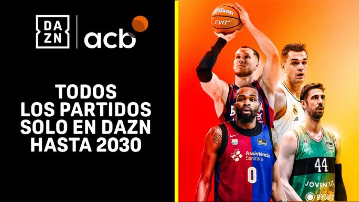 El cartell promocional de DAZN, la nova propietària dels drets televisius de l'ACB.
