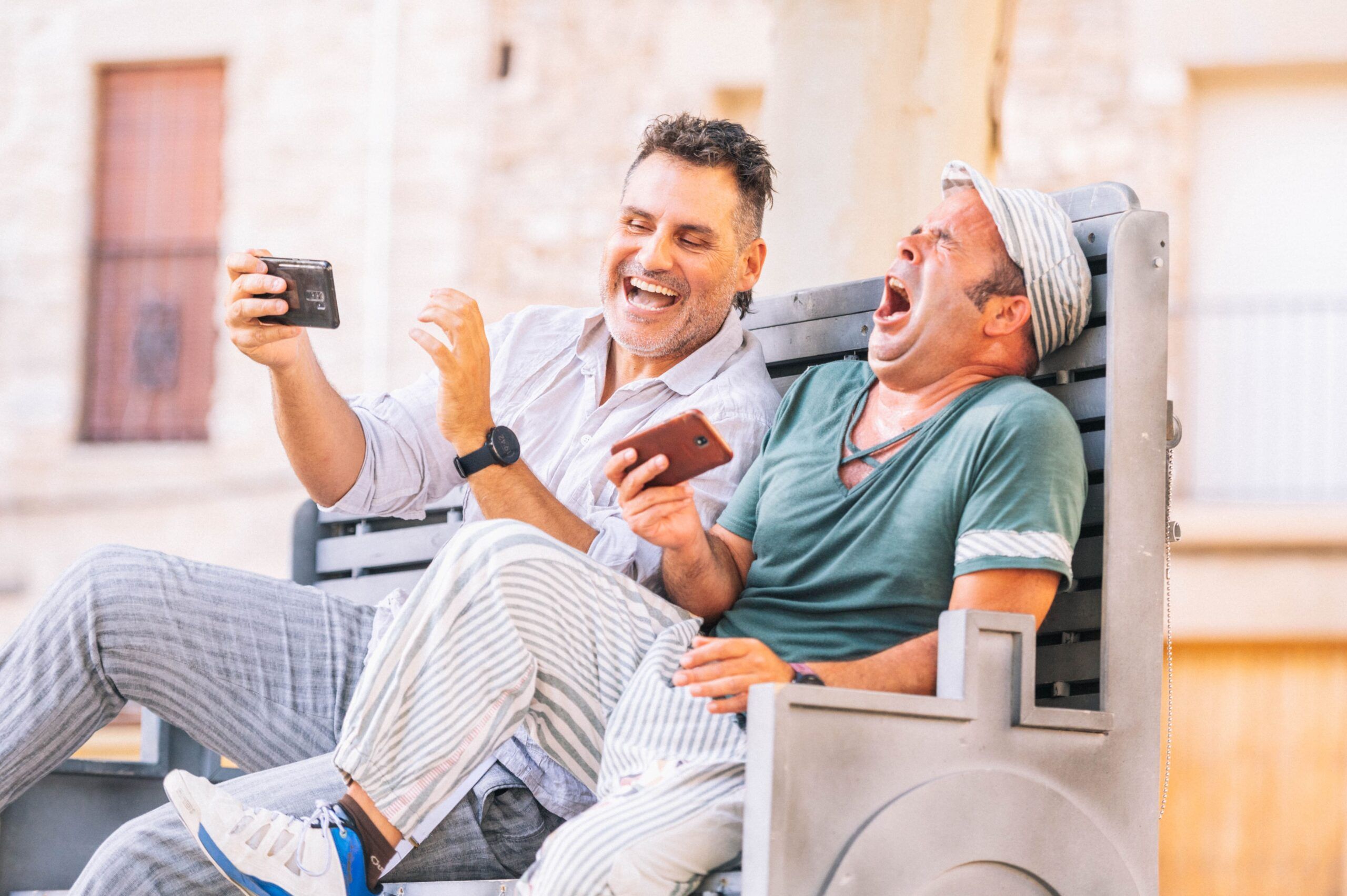 Un moment de l'espectacle de teatre de carrer 'OFF'.