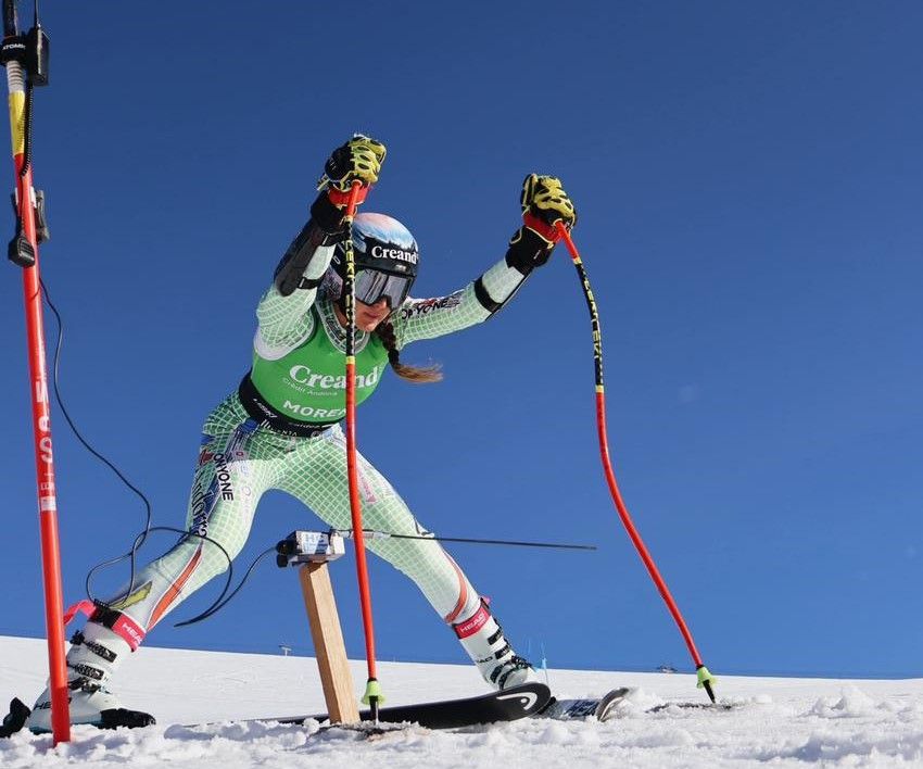 Cande Moreno, durant els entrenaments a l'estació xilena. Cande Moreno, durant els entrenaments a l'estació xilena.