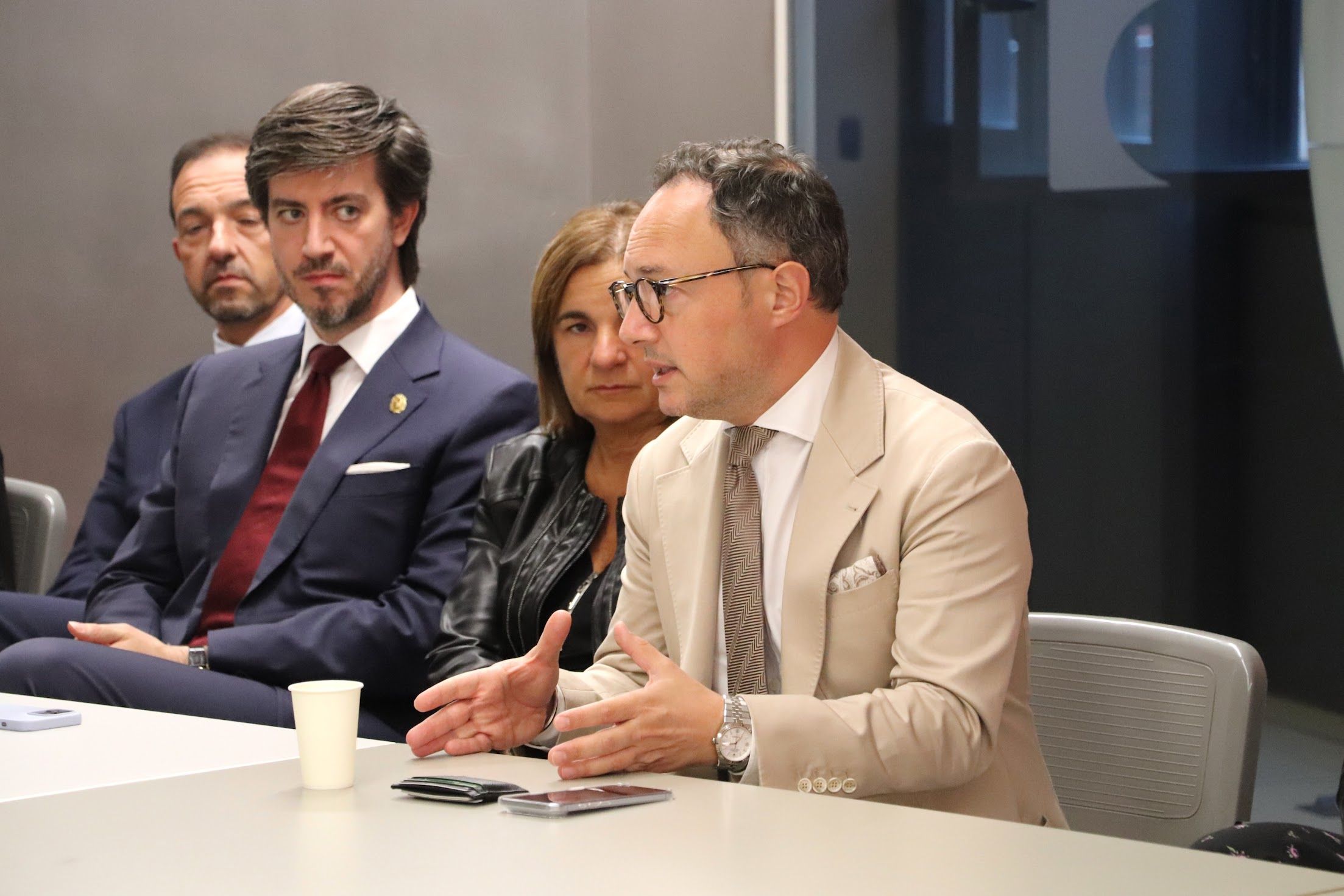 El cap de Govern, Xavier Espot, durant la reunió de l'Executiva i dels càrrecs electes de Demòcrates.