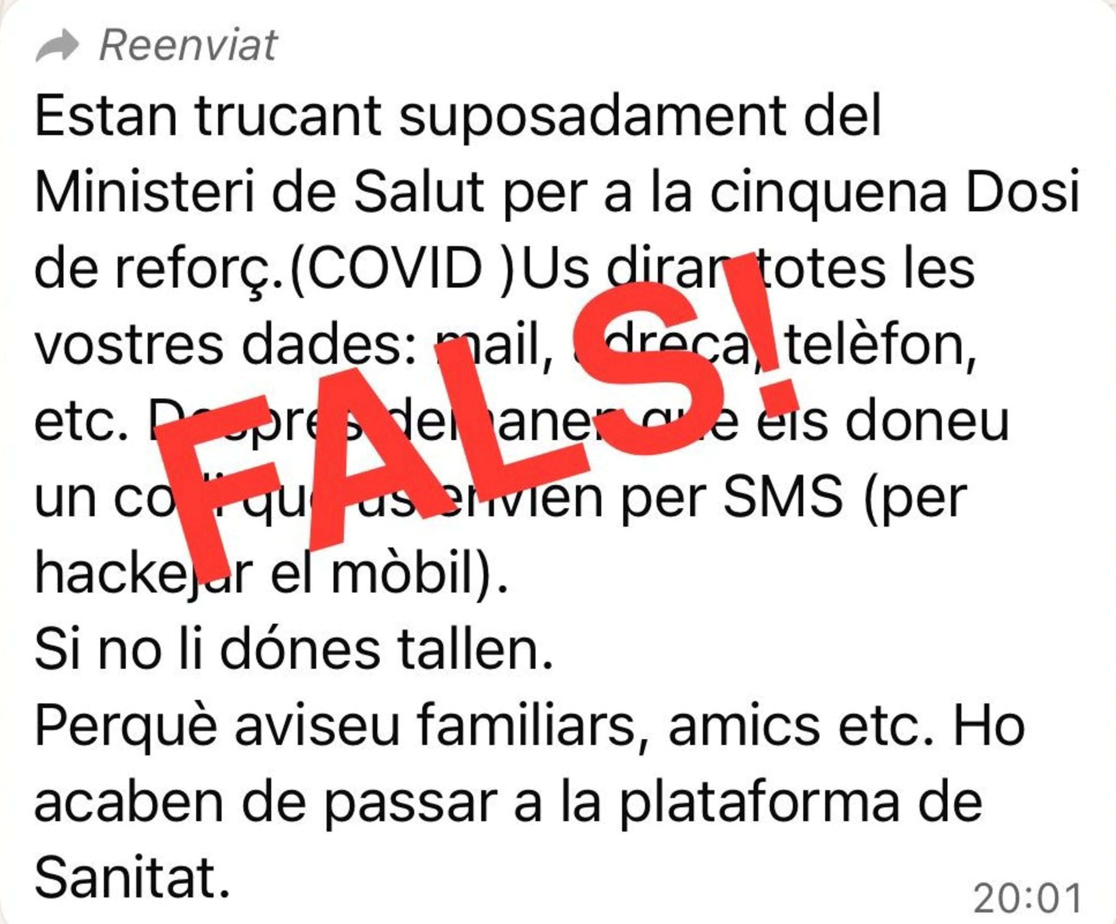 El missatge que és fals.