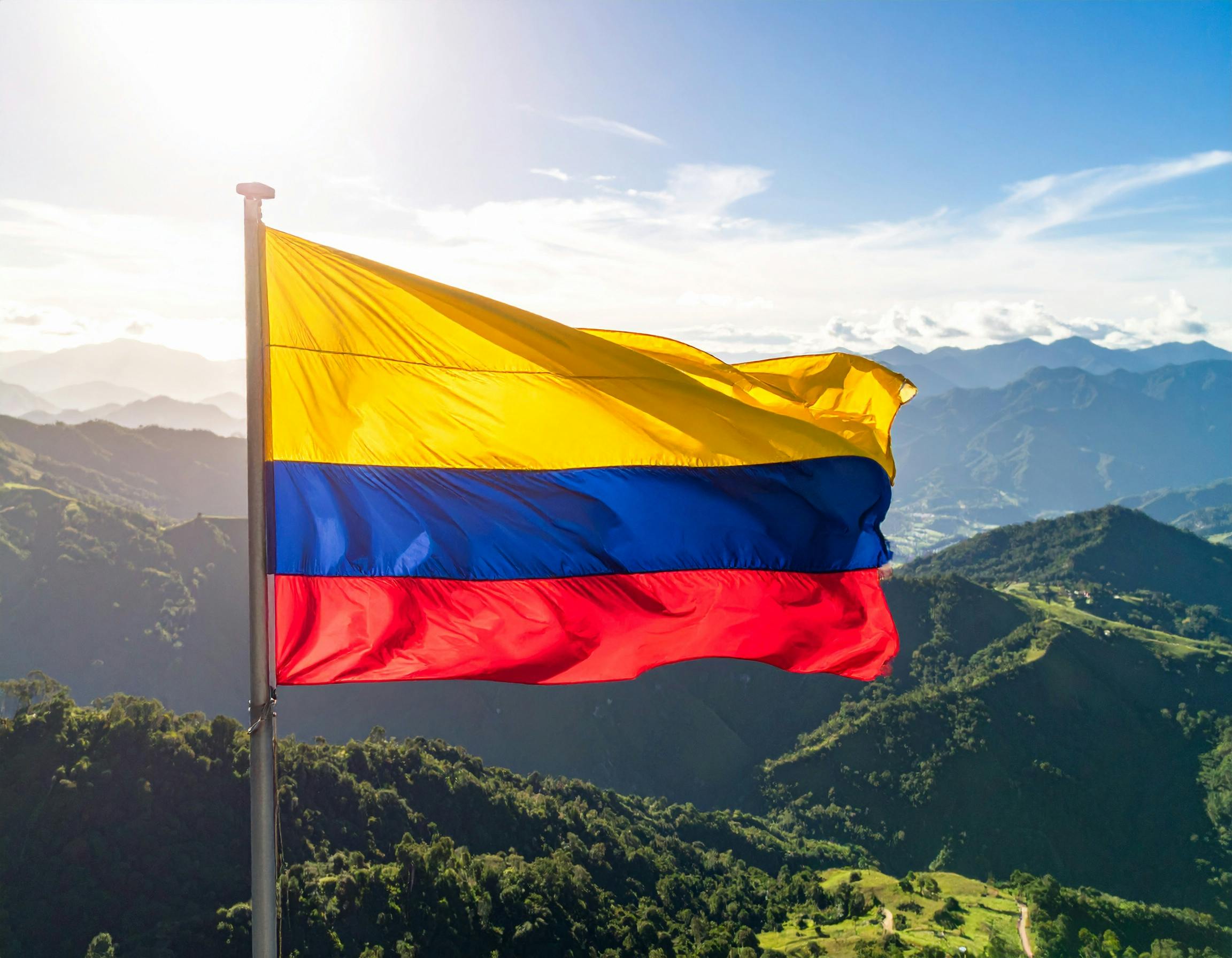 La bandera colombiana.