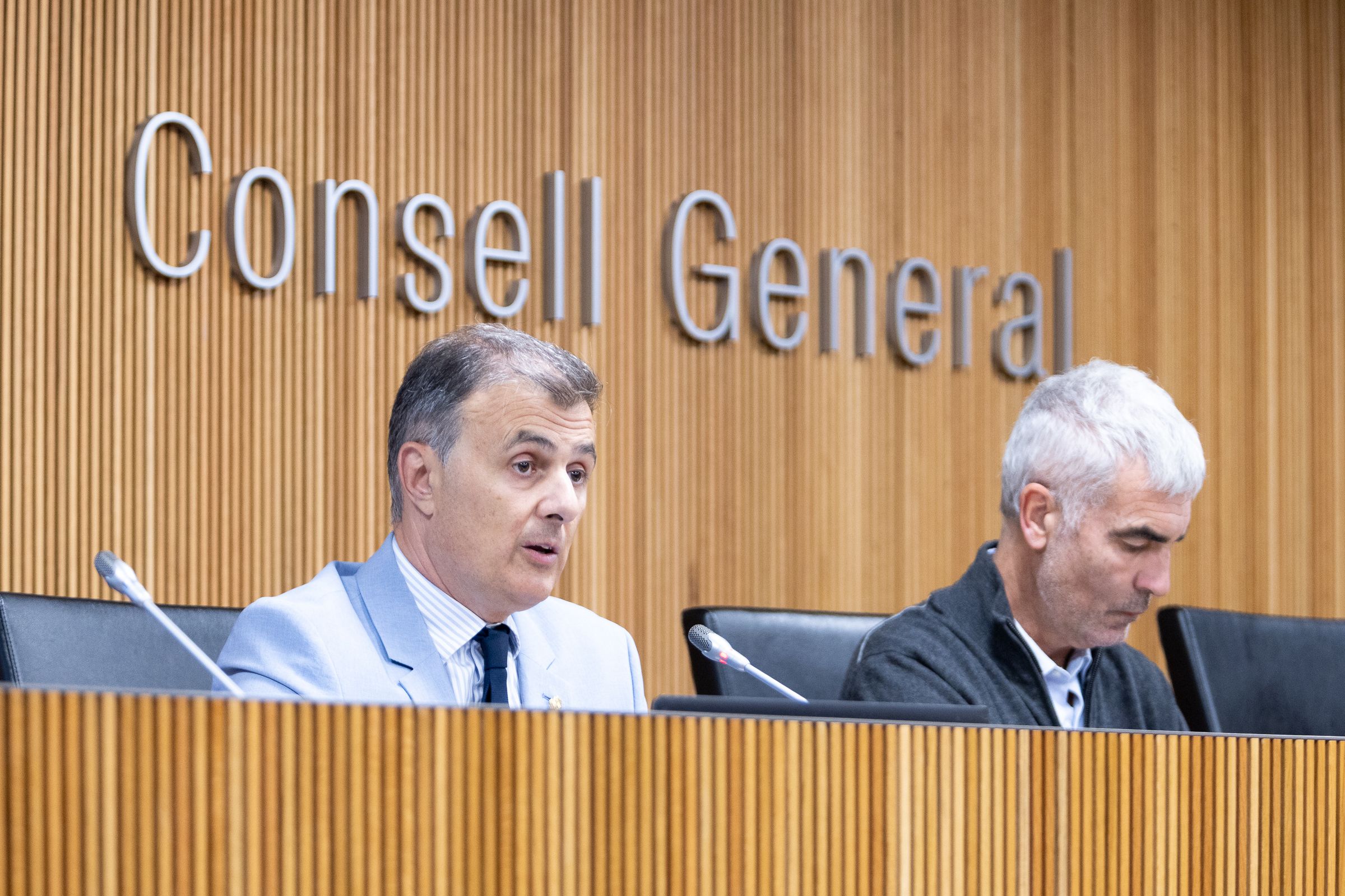 Marc Rossell al Consell General durant la compareixença.