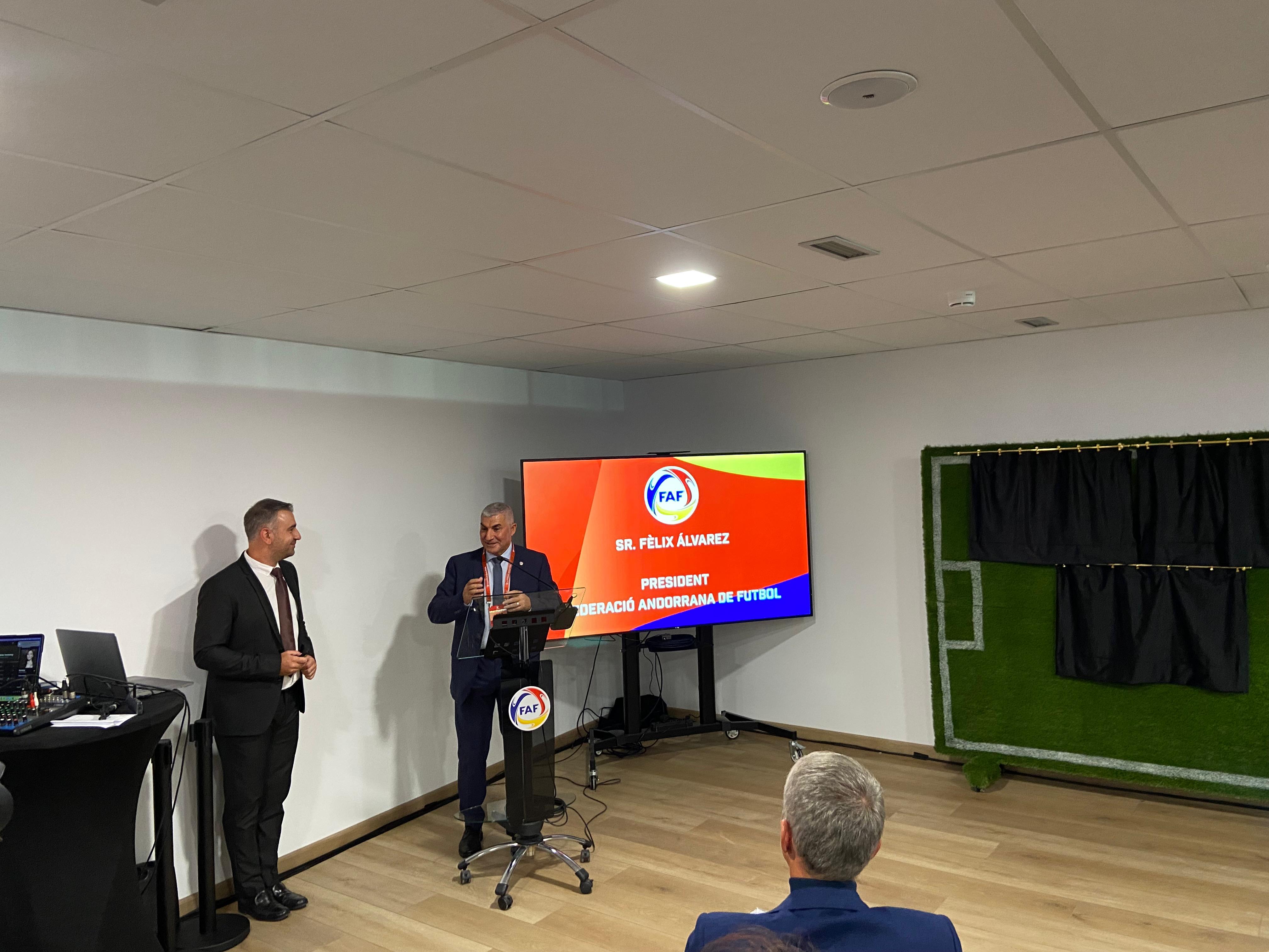 Félix Álvarez, durant el seu discurs de presentació. Félix Álvarez, durant el seu discurs de presentació.