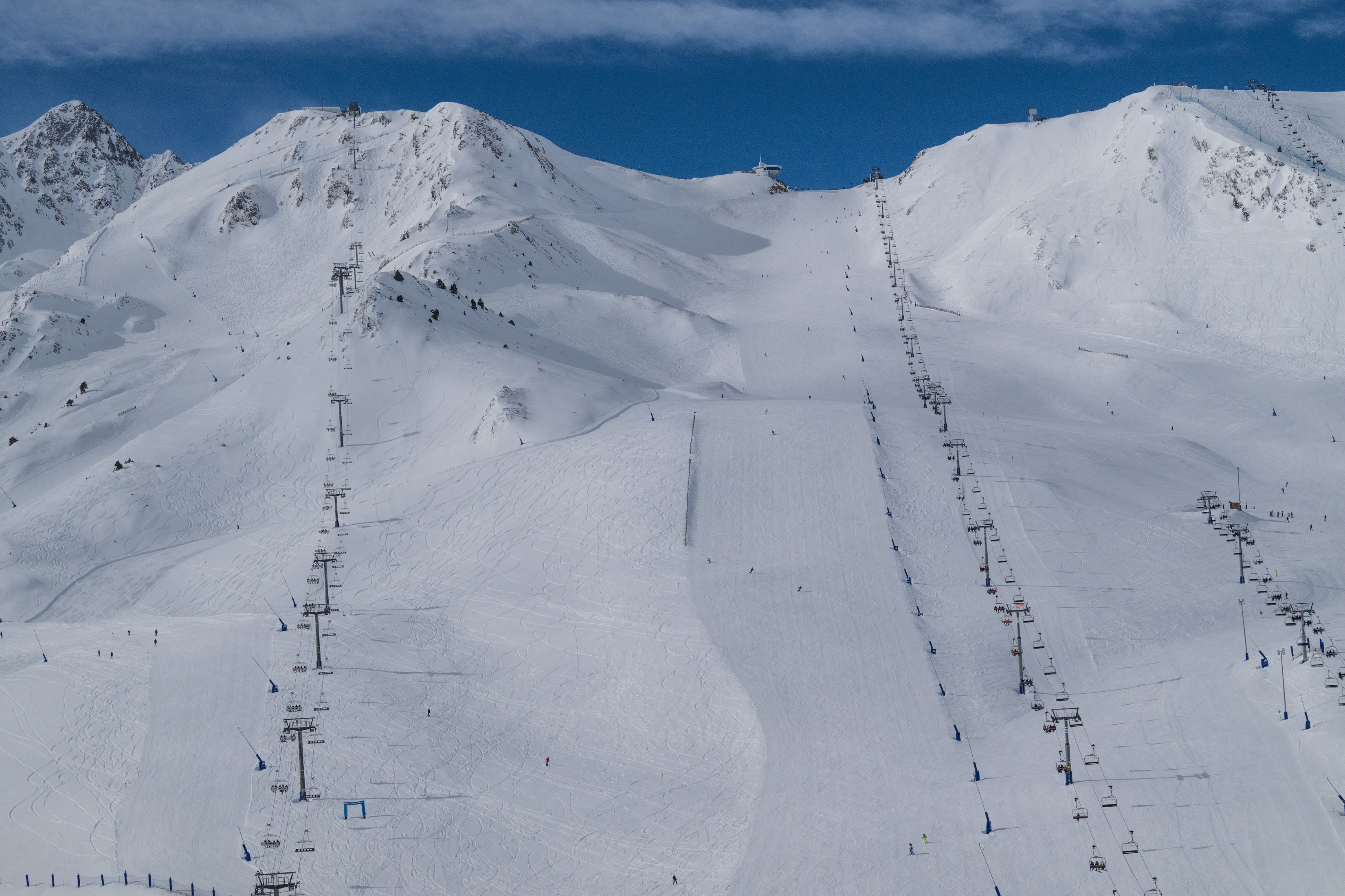 Una imatge hivernal de les pistes del Pas de la Casa.