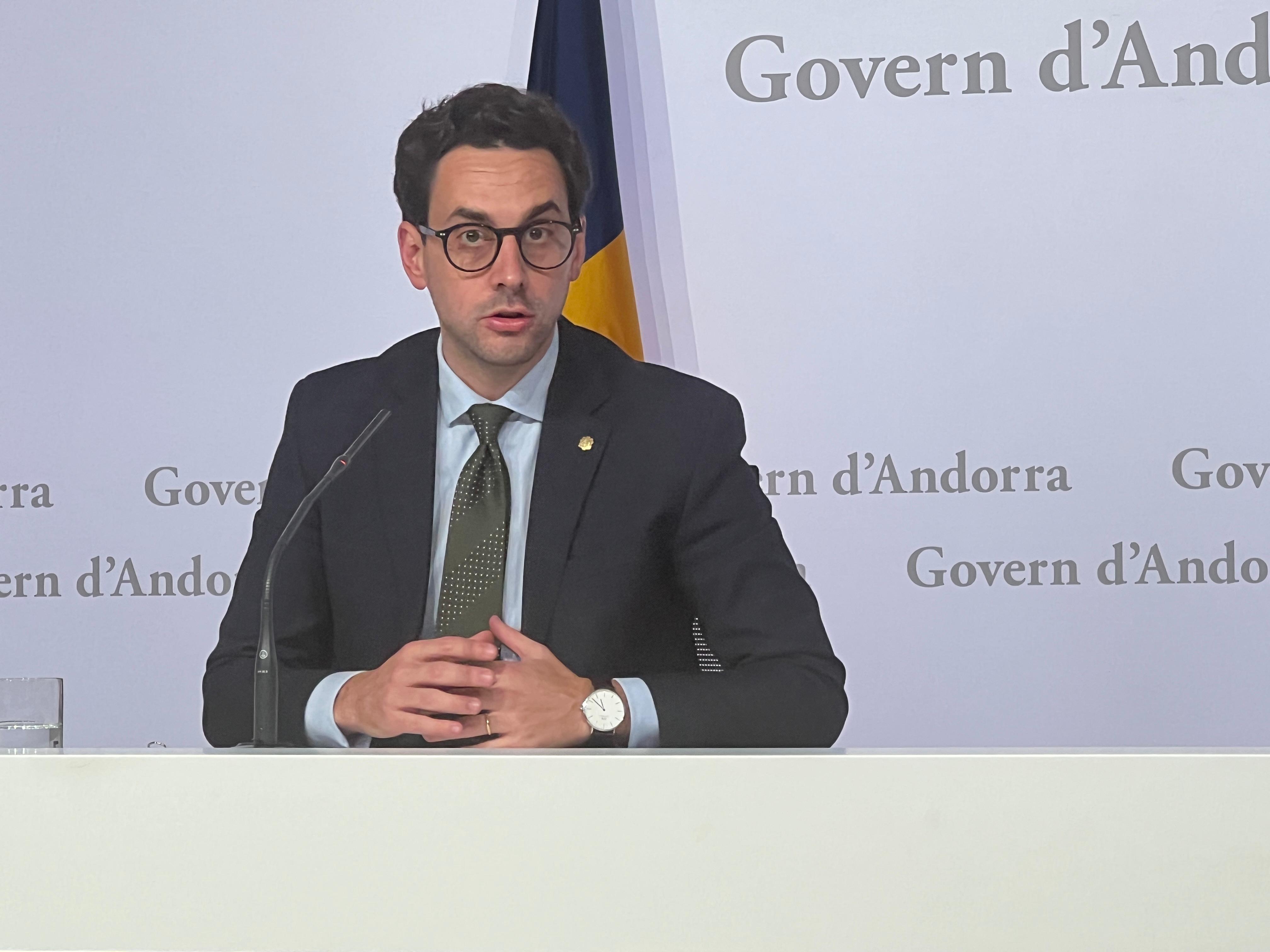 El ministre Guillem Casal durant la roda de premsa posterior al consell de ministres.
