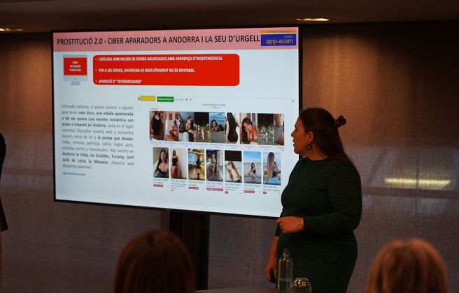 La jurista especialitzada en tràfic d’éssers humans, Laura Llobet, mostrat exemples.