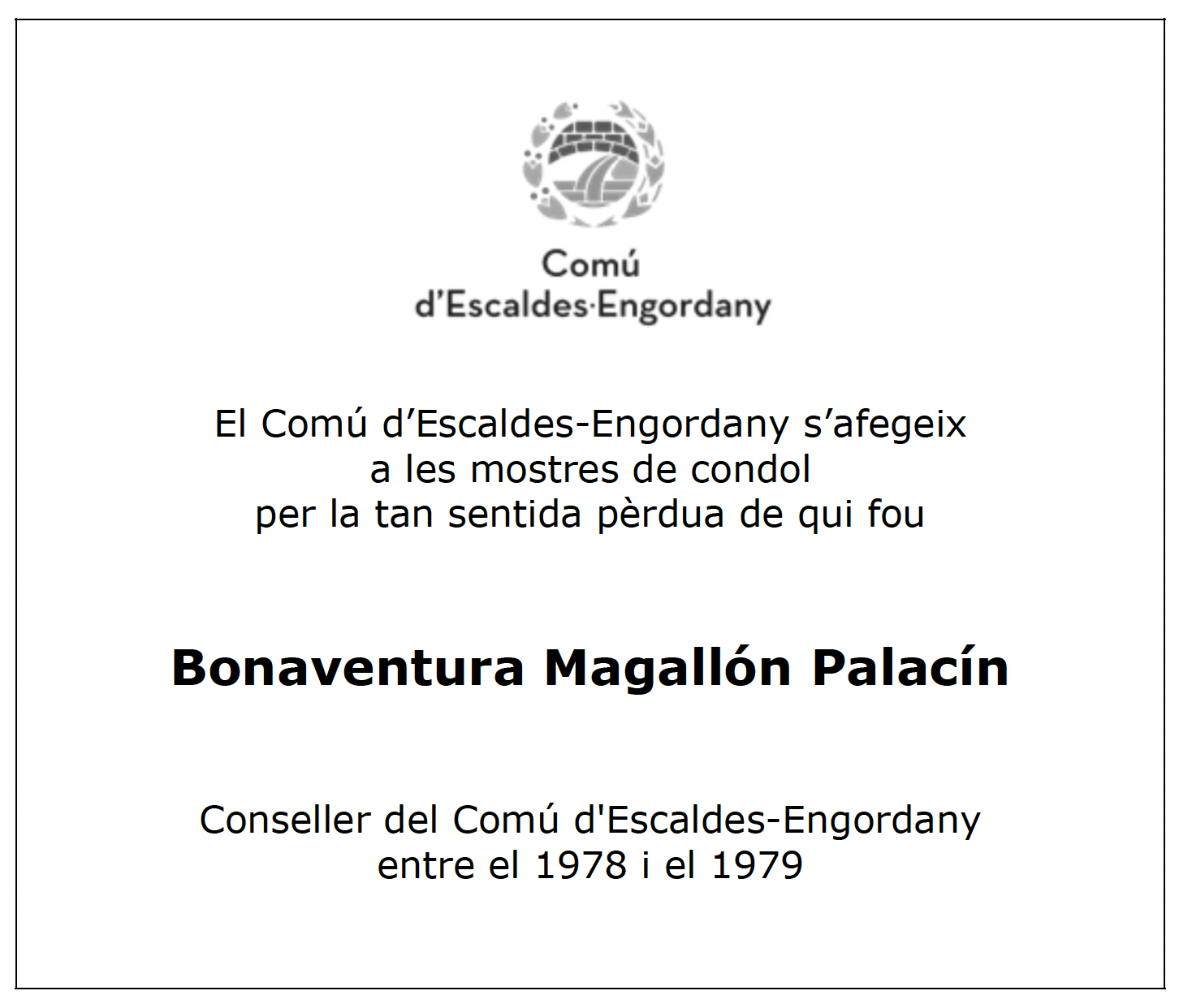Esquela Ventura Magallón Palacín