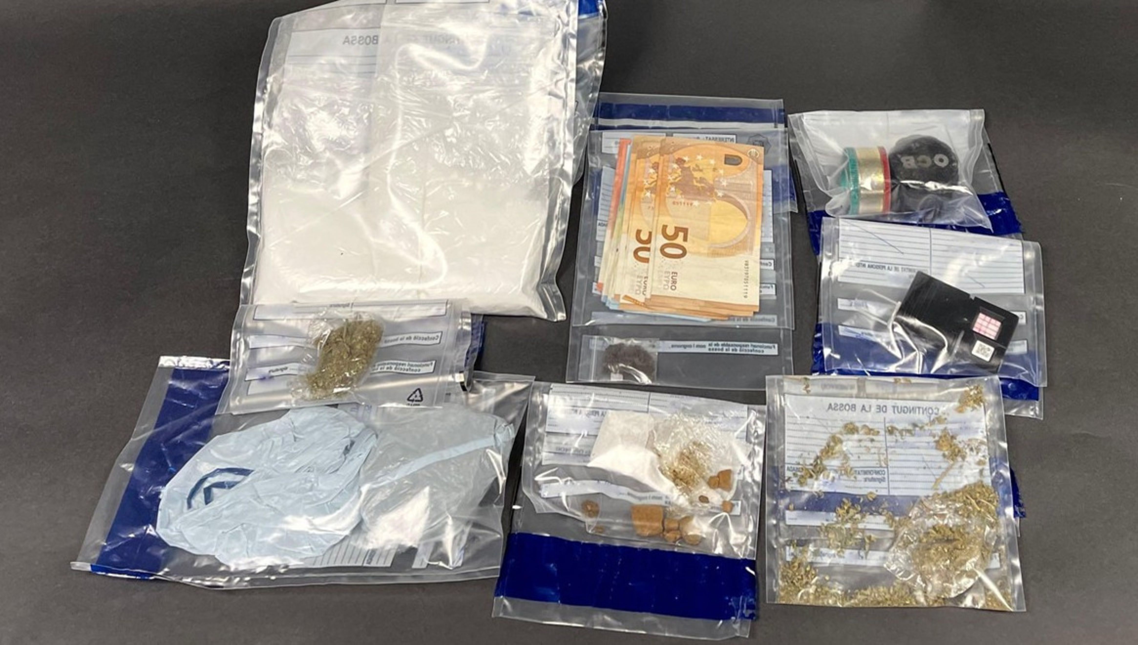 La droga i els diners comissats.