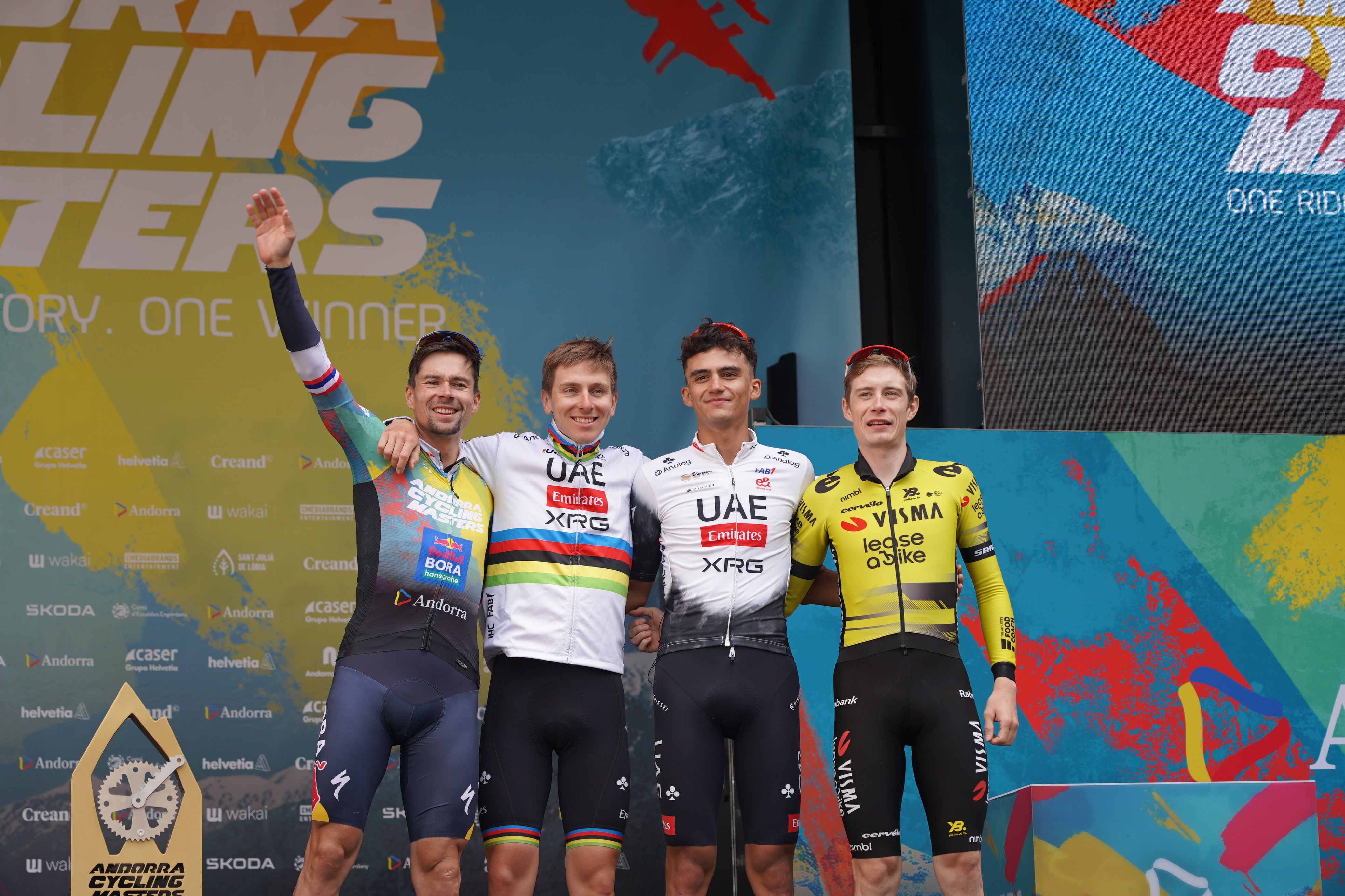 Els quatre ciclistes participants a l'Andorra Cycling Masters.