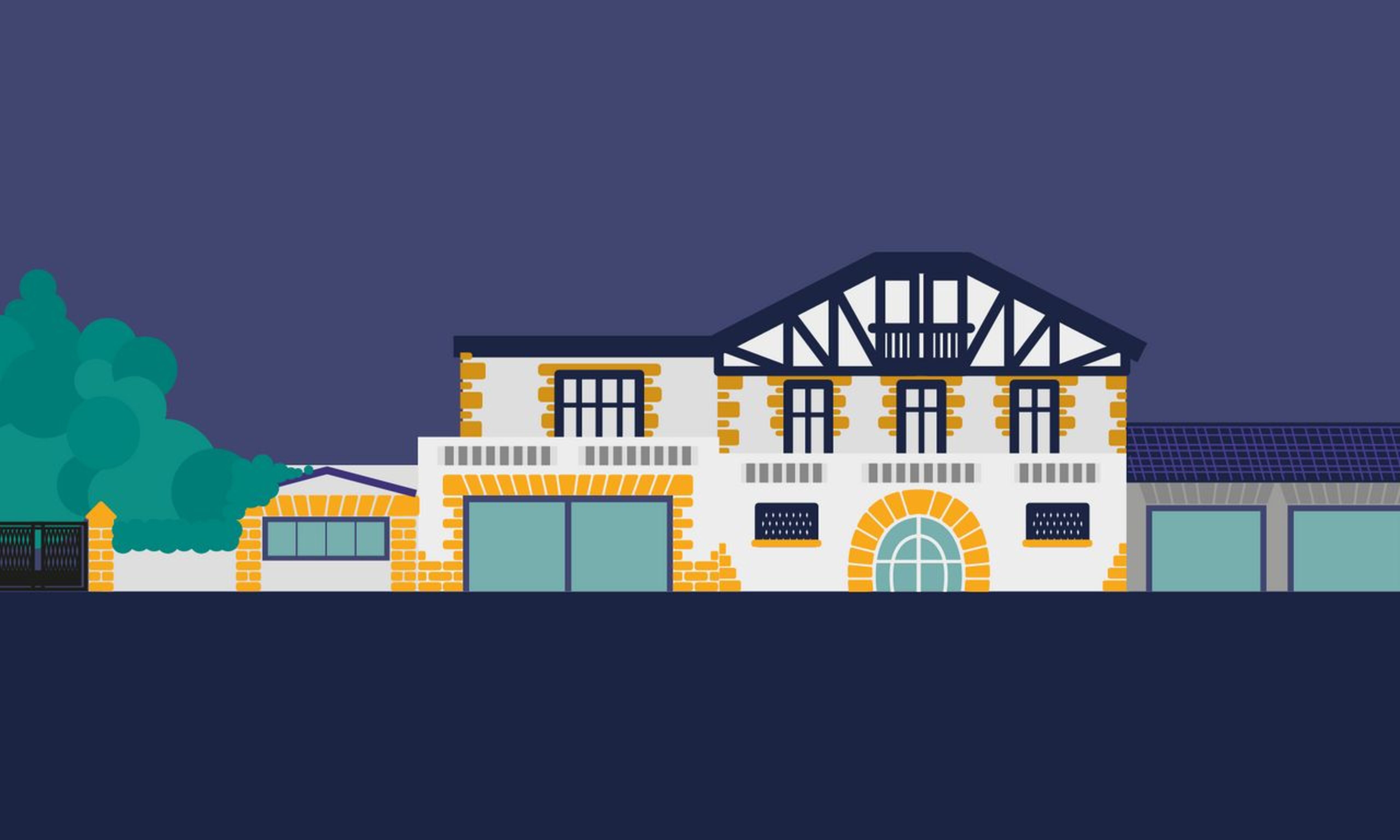 Una il·lustració sobre la façana de la Universitat Carlemany.