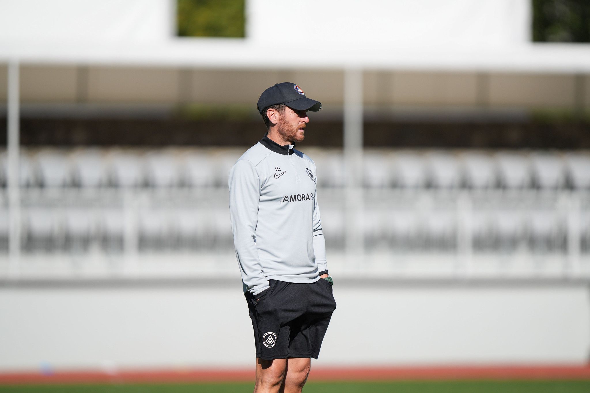 Ibai Gómez, en un entrenament d'aquesta setmana a l'estadi Comunal.