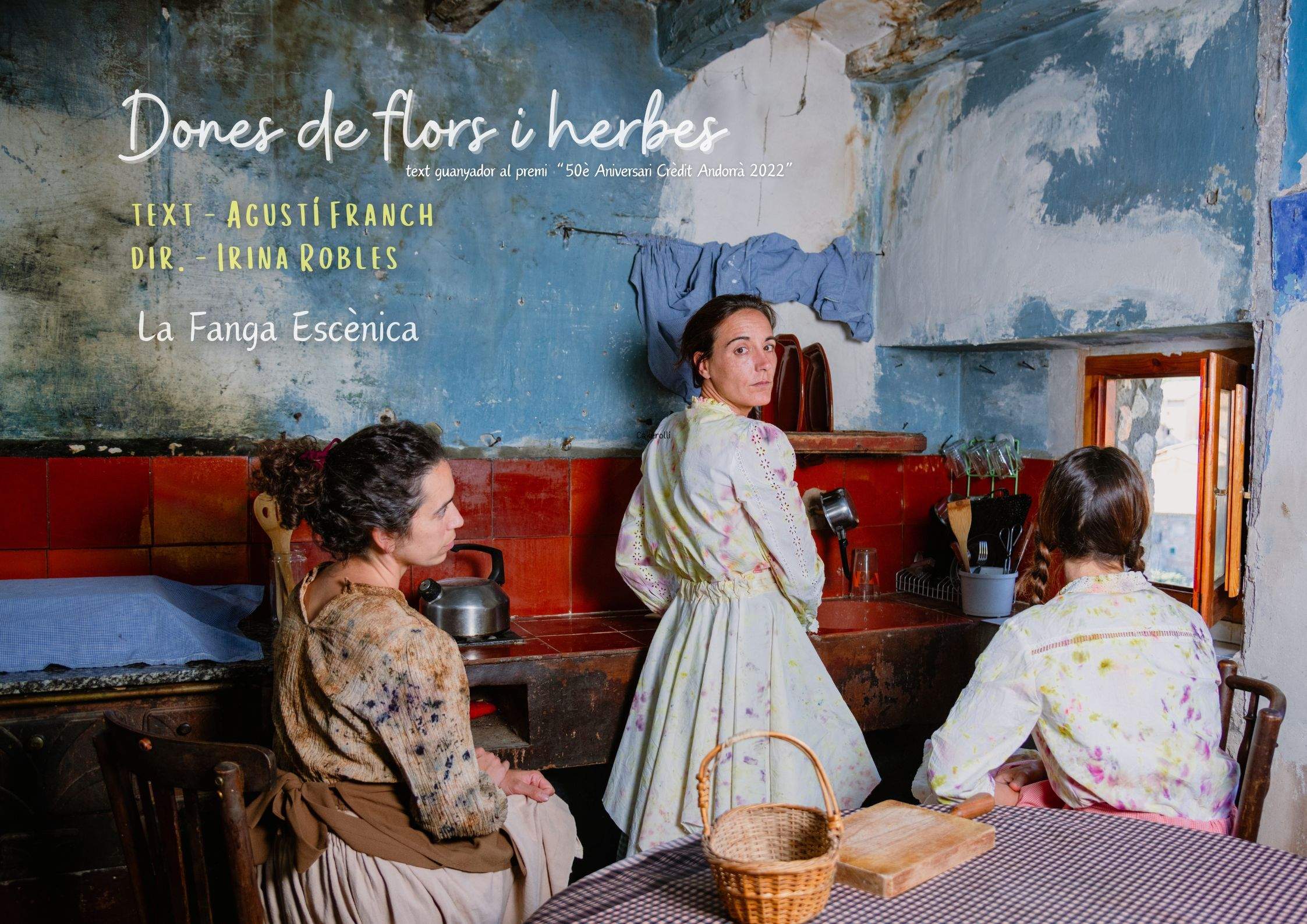 Cartell Dones de flors i herbes. La portaveu del Sindicat, Rebeca Bonache.