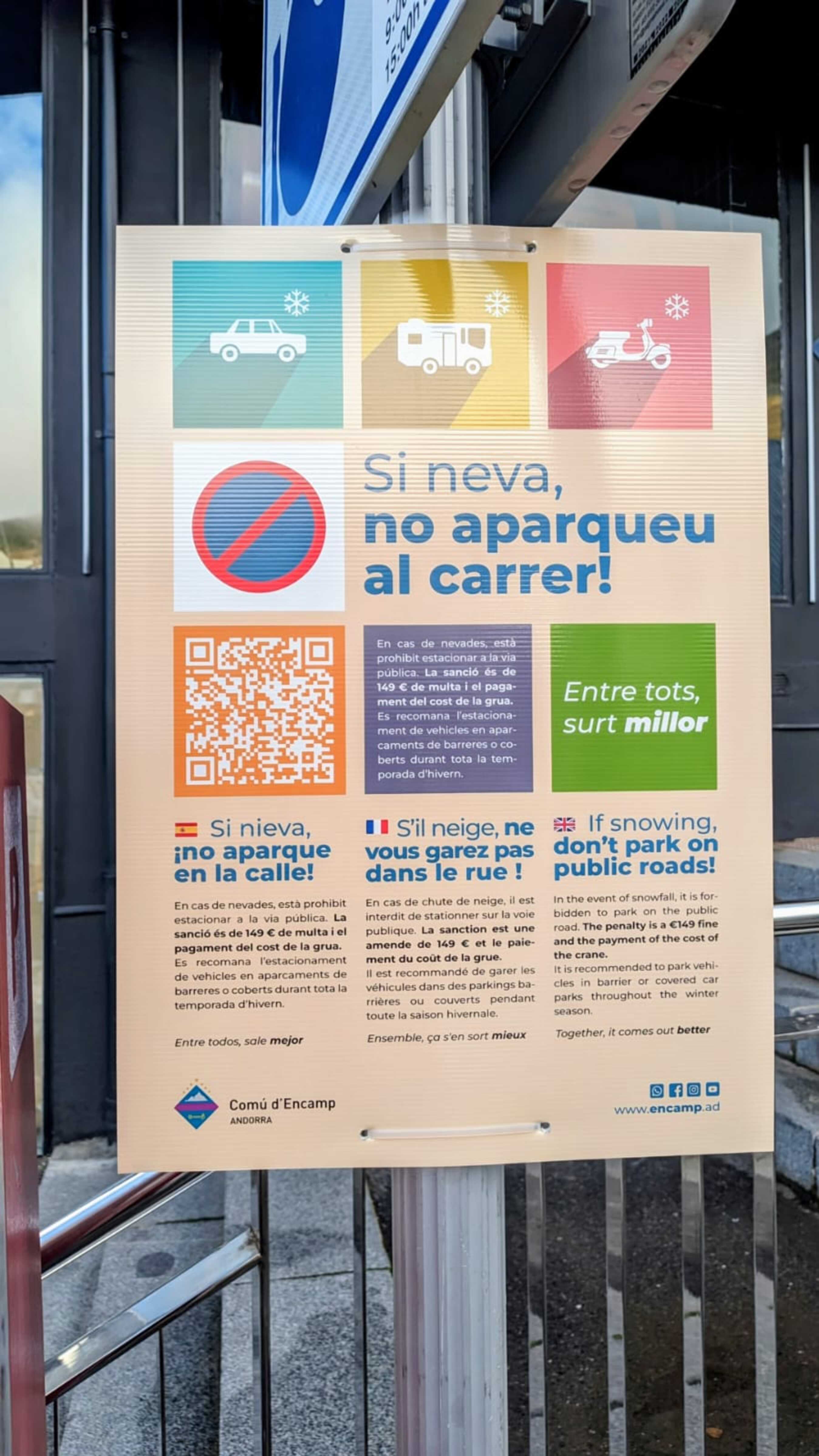 El cartell informatiu que es pot veure al Pas de la Casa.